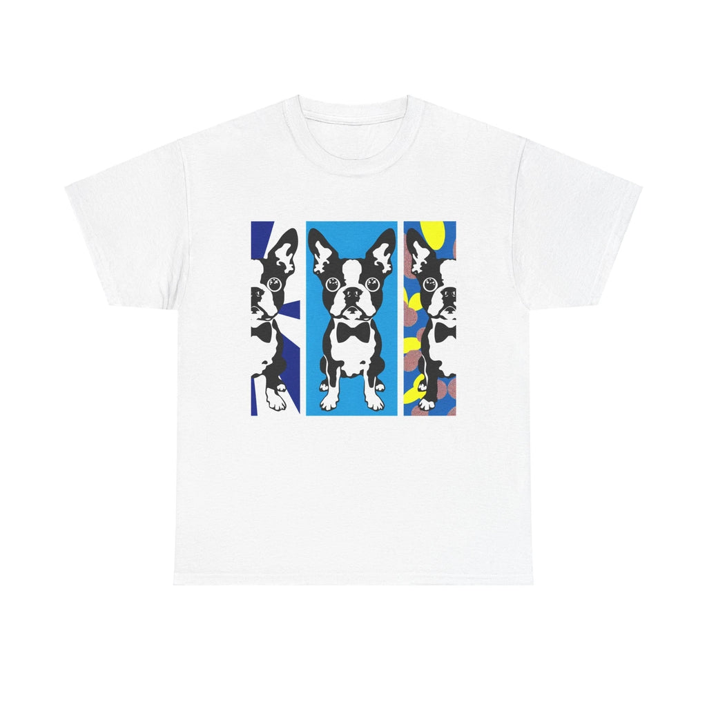 Unisex Adult T Shirt Boston Terrier Pop Art Dog Pet Lover Retro Style Tee Gift