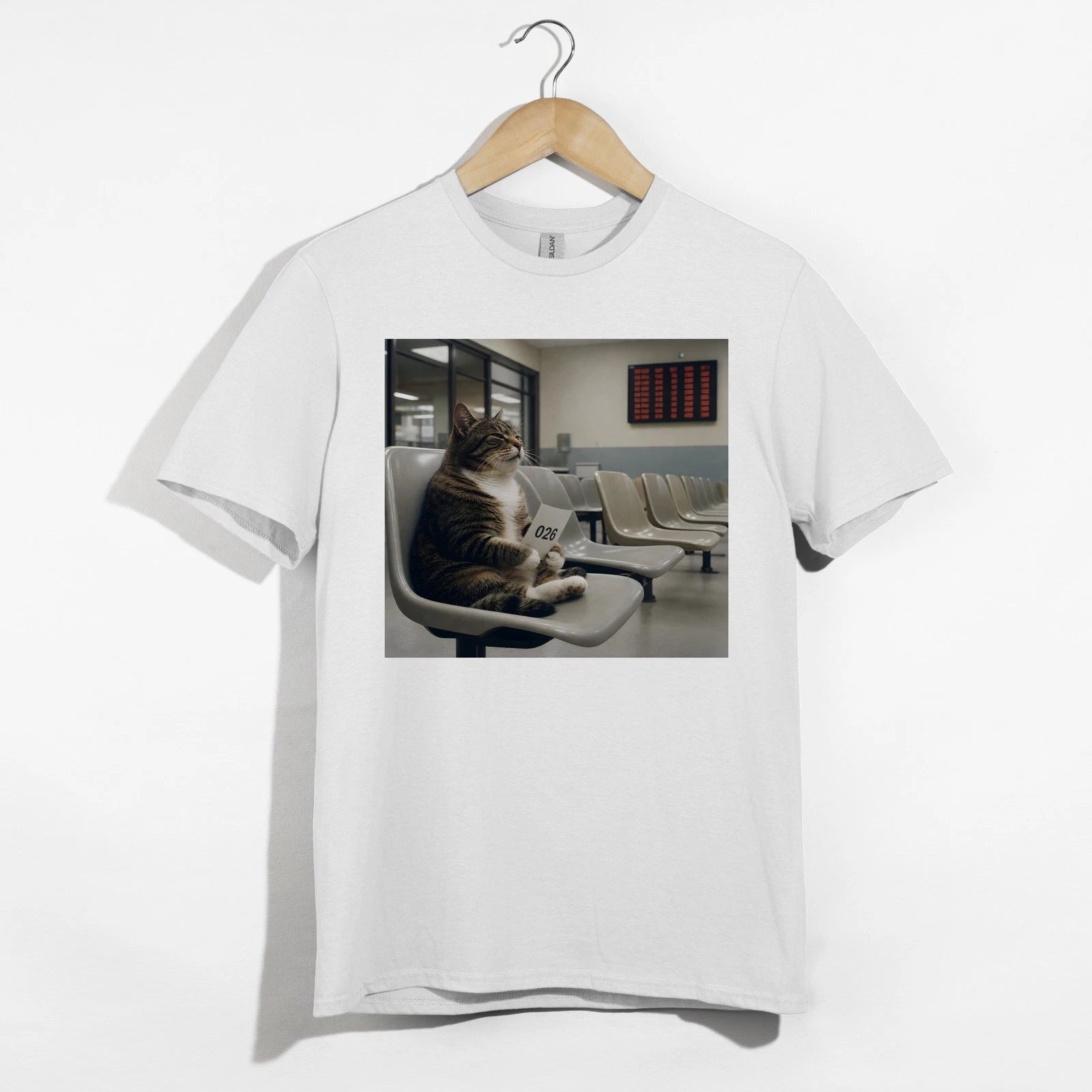 Funny Cat Waiting Room DMV Shirt, Patient Kitty Humor Tee, Quirky Pet Gift