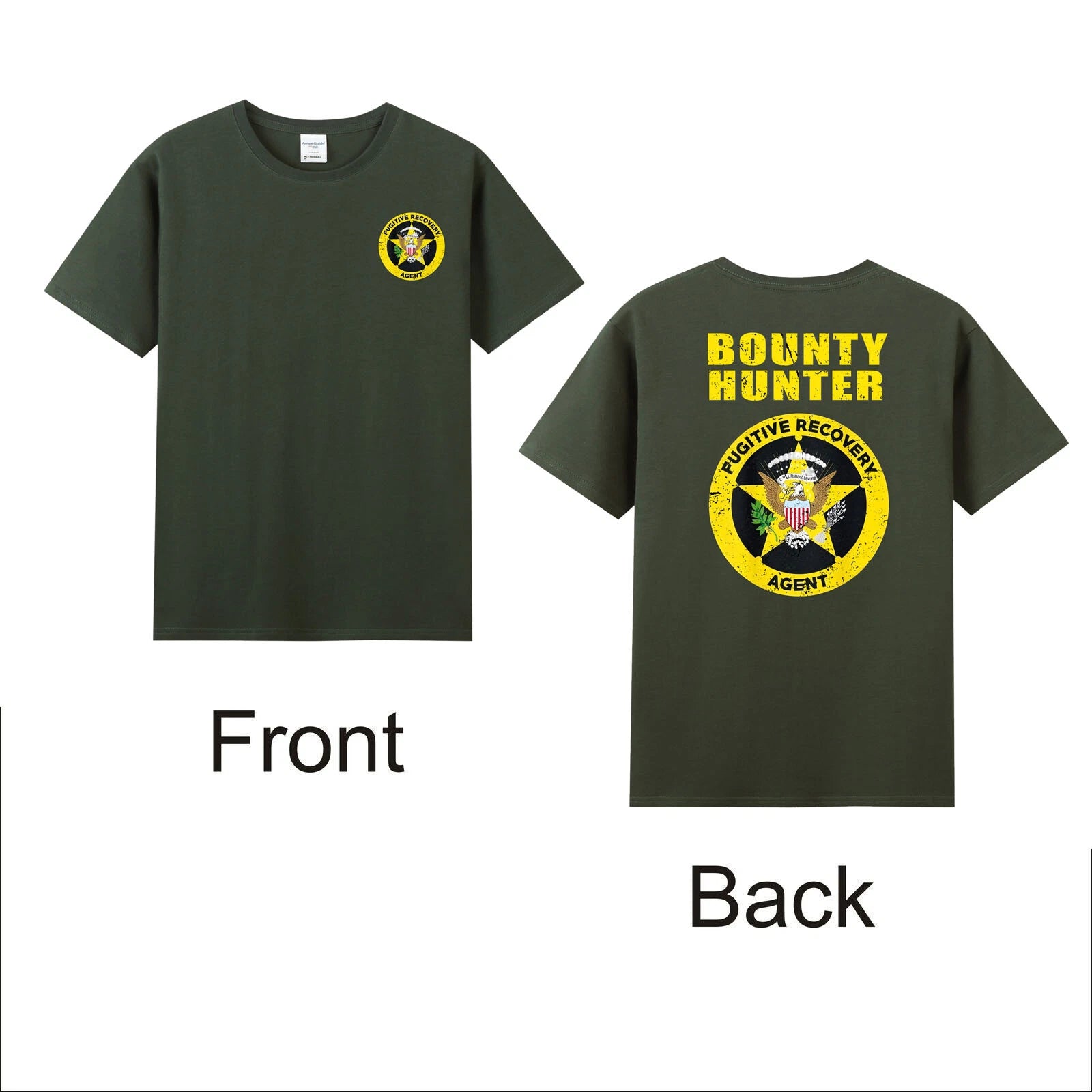 Bounty Hunter Fugitive Recovery Agent (Front & Back Frint) Men's T-Shirt