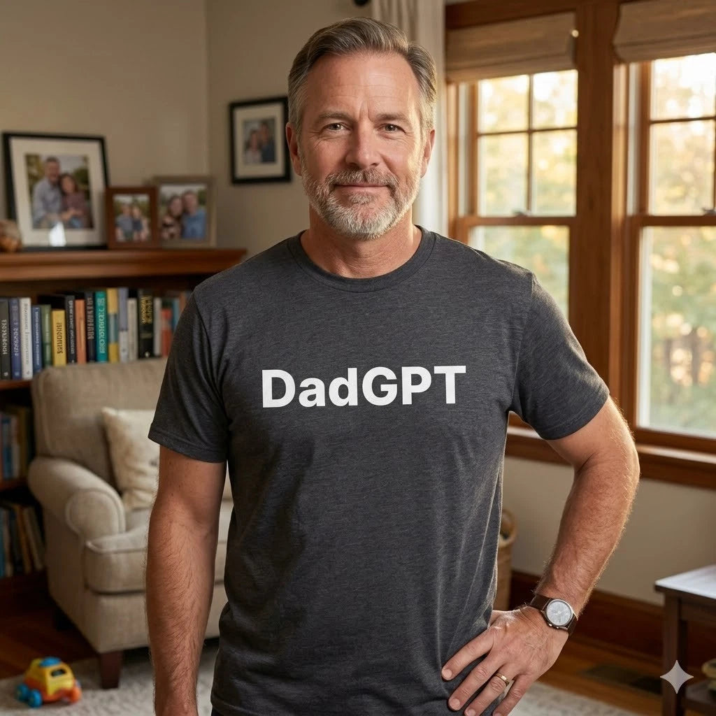 DadGPT T-Shirt | Funny Dad AI Humor Tee | ChatGPT Parody Shirt | Nerdy Dad Joke