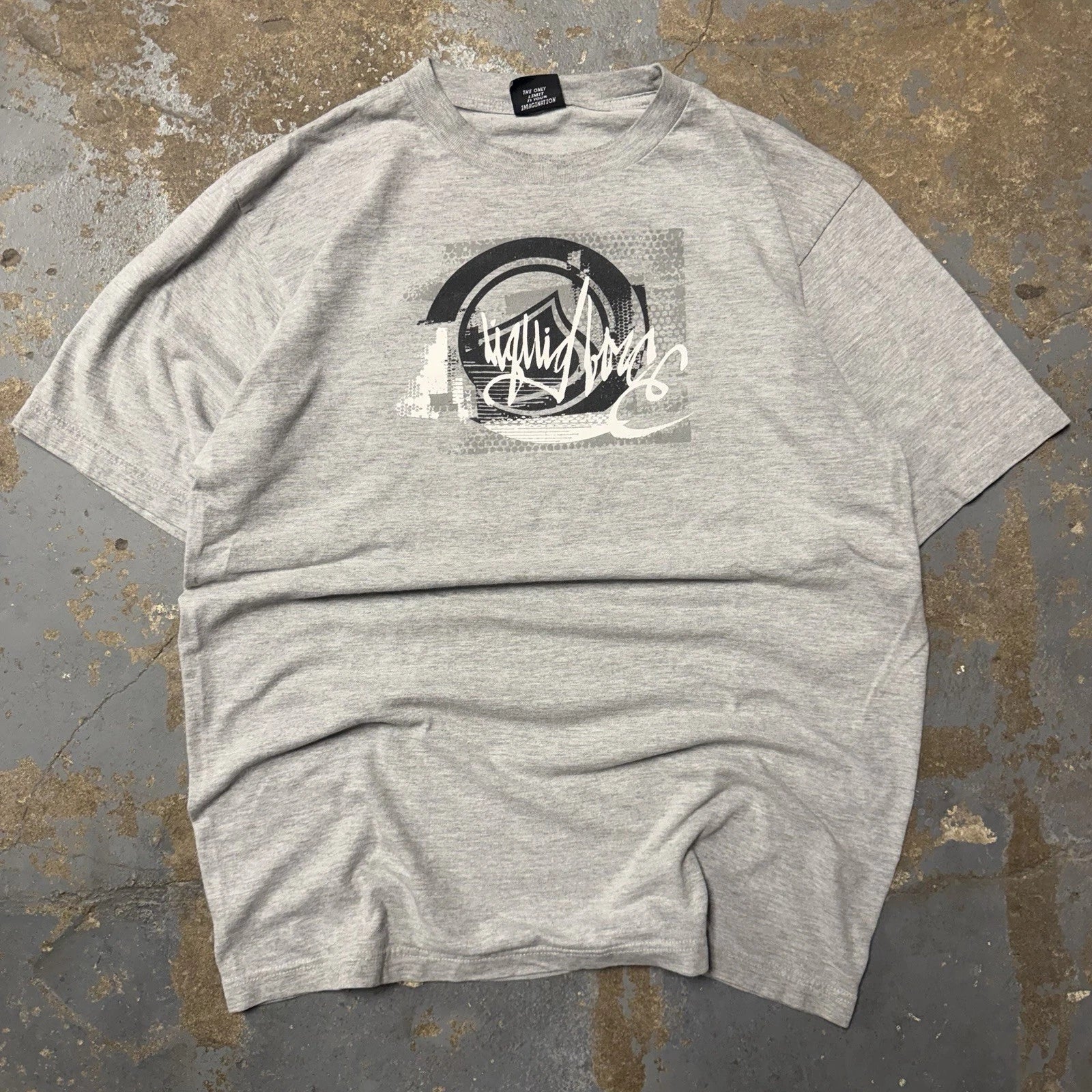 Vintage Liquid Force Graphic Print Grey T shirt Men Size Large - Y2K - 00s