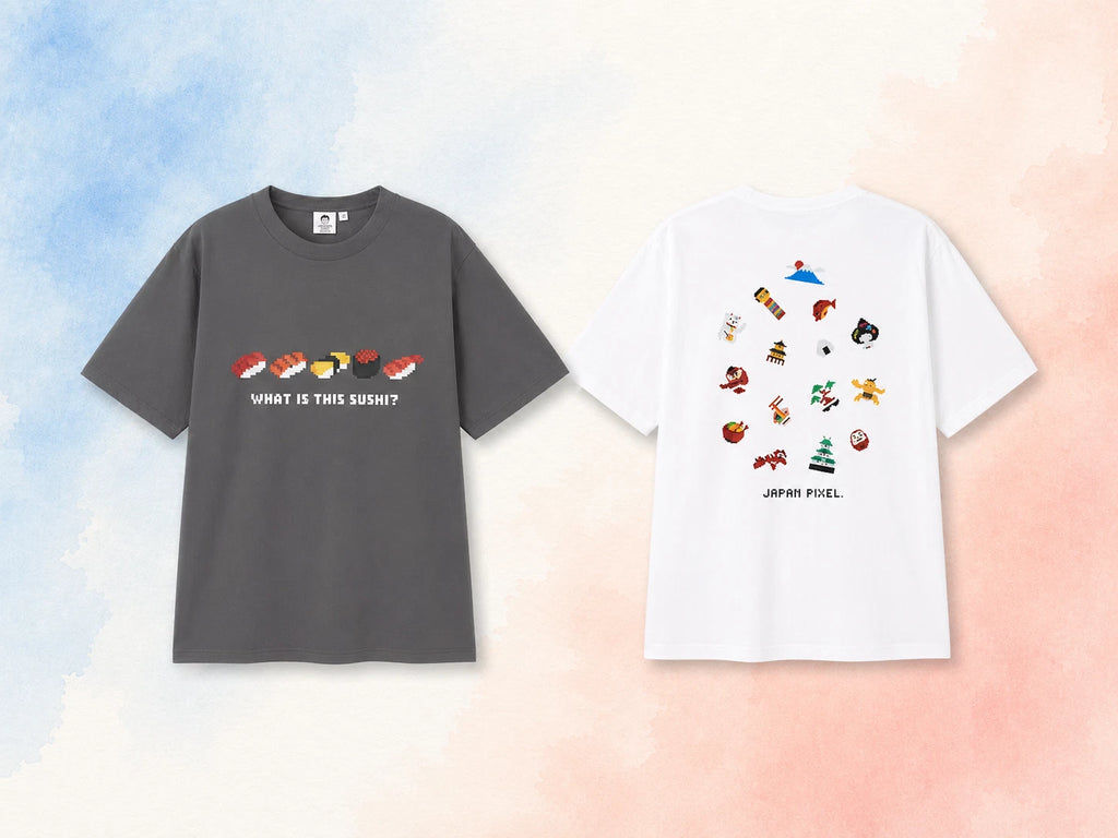 GU Graphic T-Shirt OMIYAGE Makoto Oozu Pixel Art Sushi Japan Icon Limited Rare