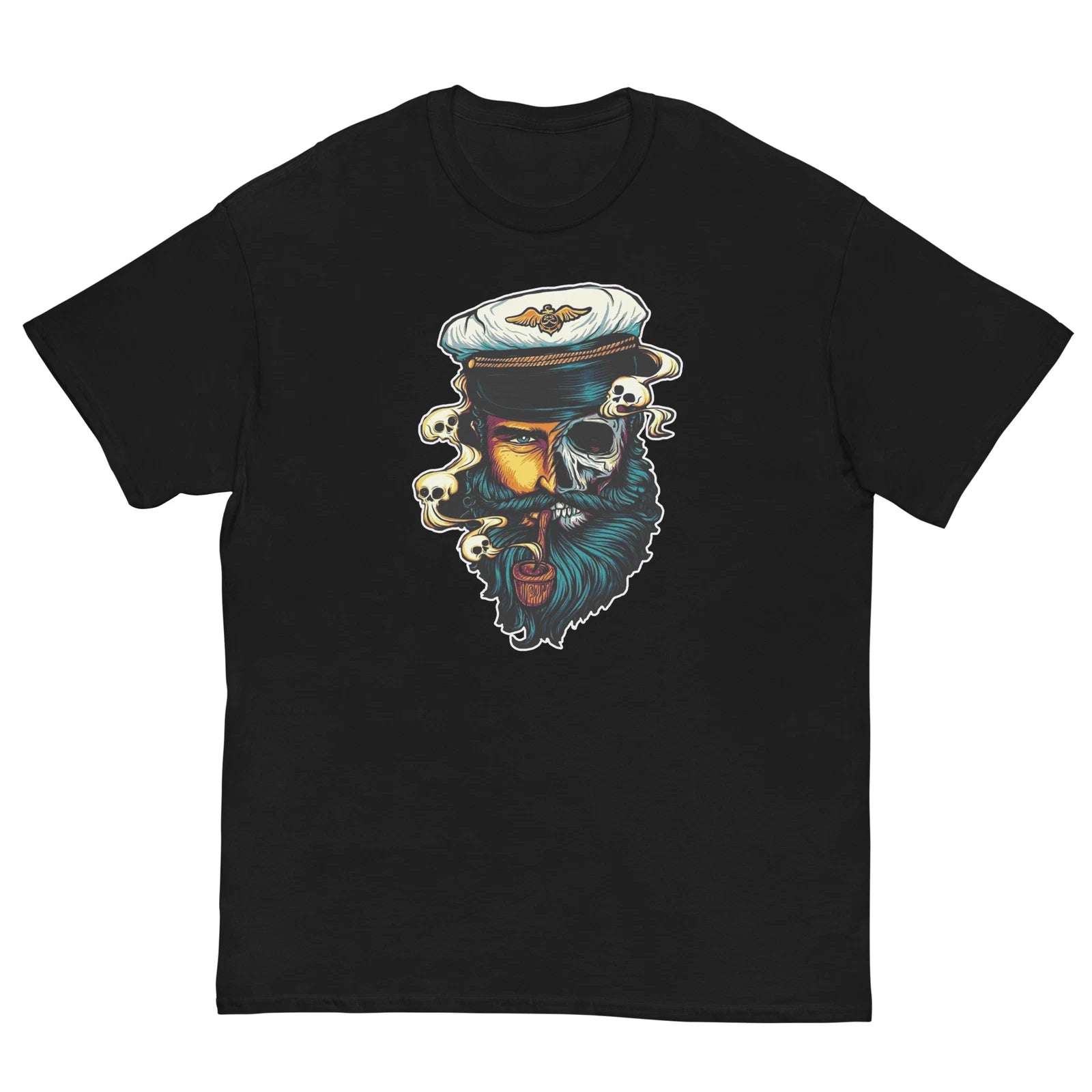 TRENDY GRAPHIC BEARD FACE MAN SKUL Men's classic tee