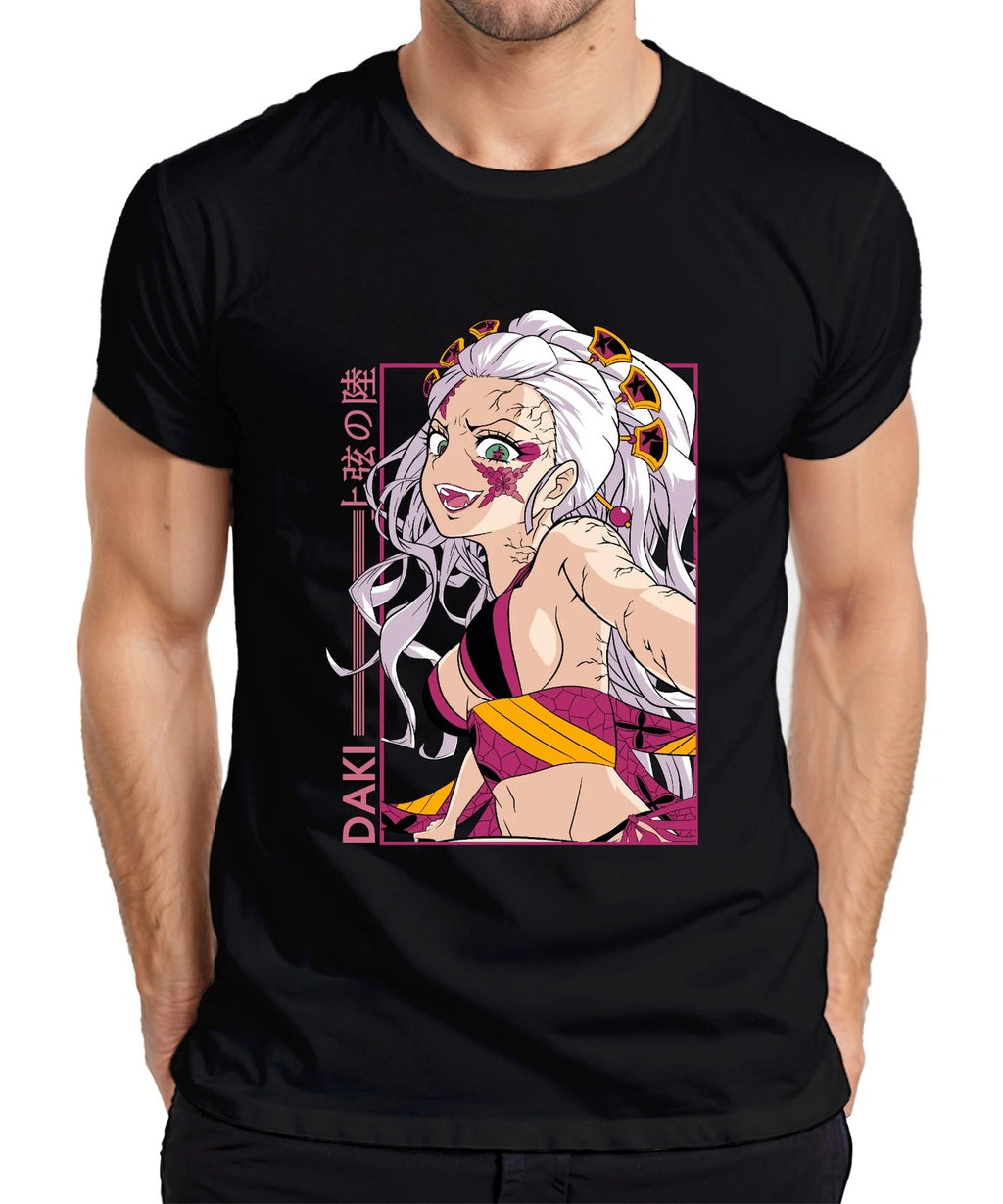 Daki Demons Anime White Hair Flower Mask Gloomy Gift Japan Y2K Streetwear