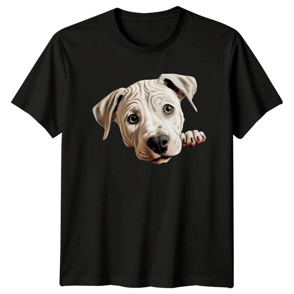 Cute Dog Dogo Argentino Puppy Peek T-Shirt