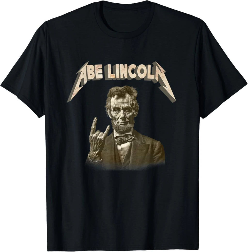 Funny 80s 90s Heavy Metal Music Band Abe Abraham Lincoln T-Shirt