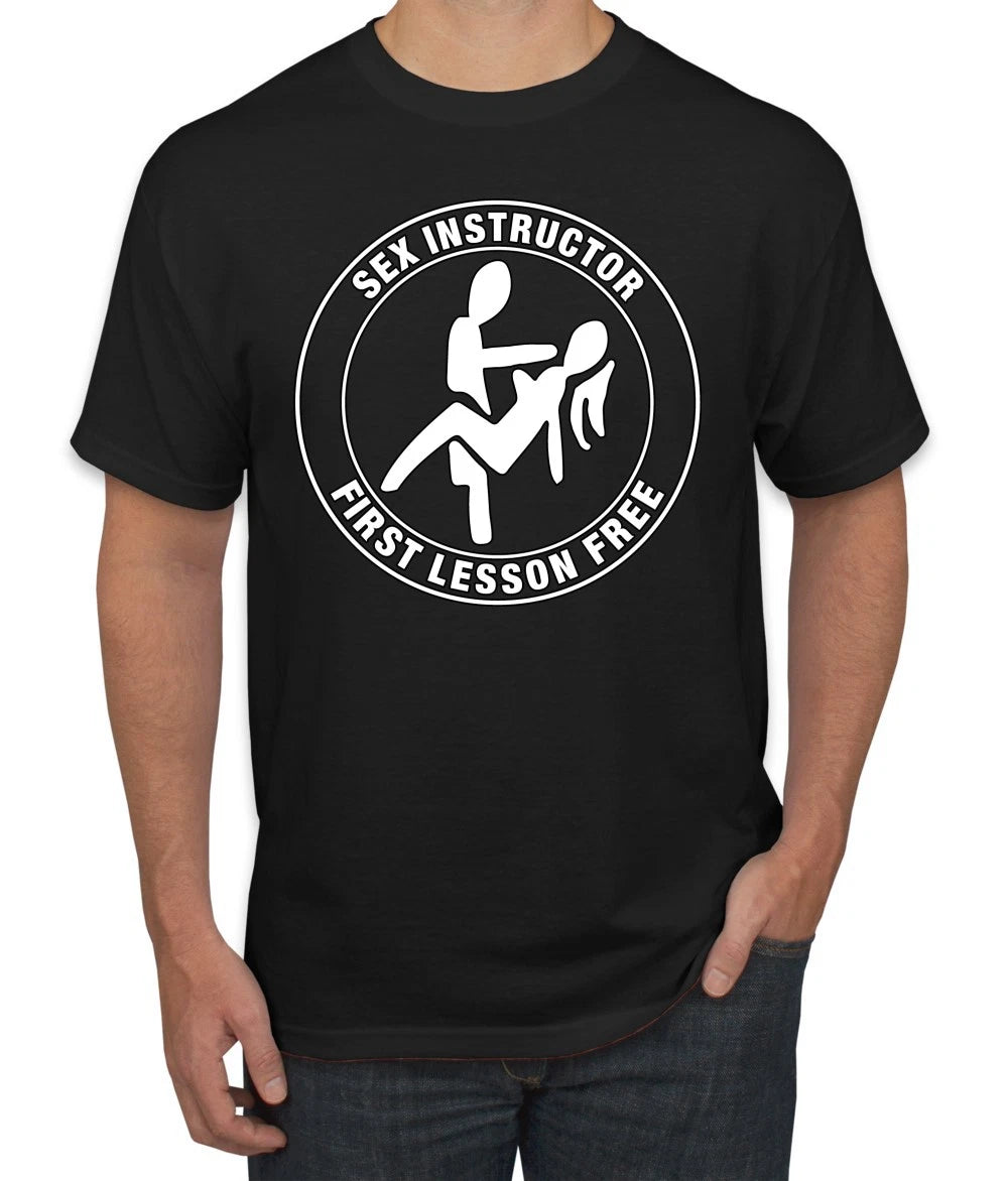 Sex Instructor First Lesson Free Humor Men T-Shirt