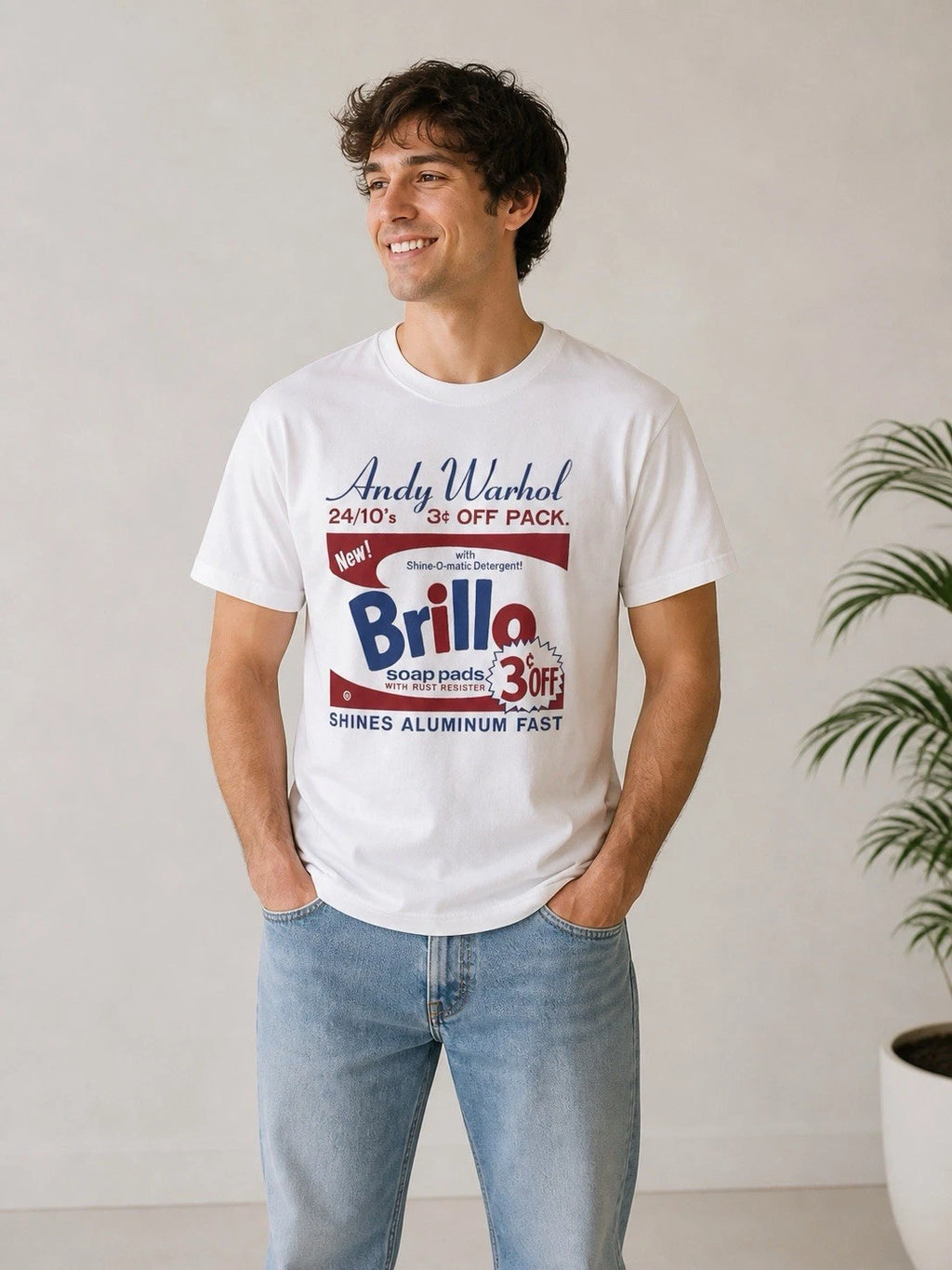NWT Uniqlo UT Pop Art Andy Warhol Brillo Soap White Graphic T-Shirt Size Small