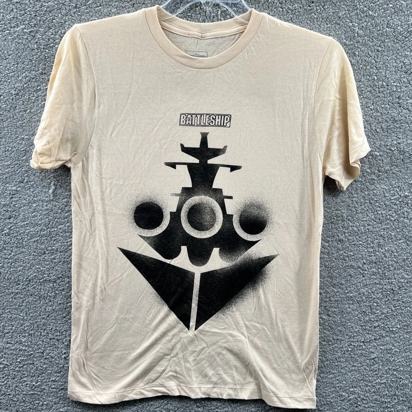 Battleship Mens Graphic T Shirt S Beige Nautical Military Streetwear Novelty