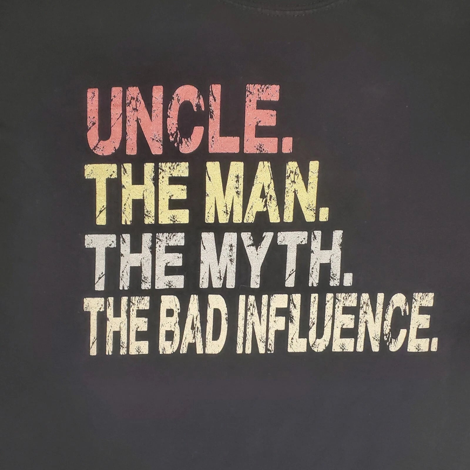 Uncle Shirt The Man Myth Bad Influence Legend Sz XXL Funny Humor Dad Joke Cool