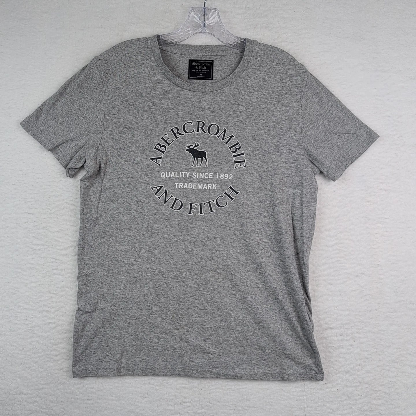 VTG Abercrombie & Fitch T-Shirt Men’s Medium Gray Moose Single Stitch Y2K