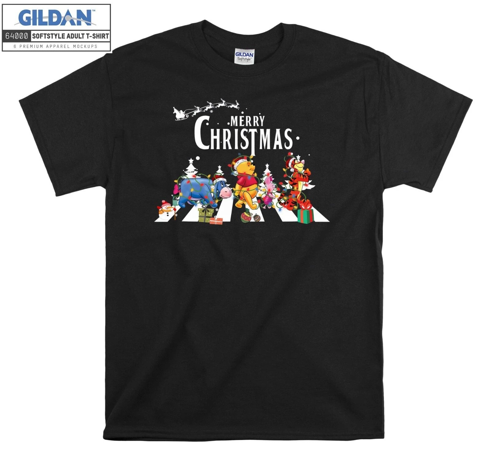 Winnie The Pooh And Friends Abbey Road Mer Hoodie Tshirt Men Women Unisex AC1037