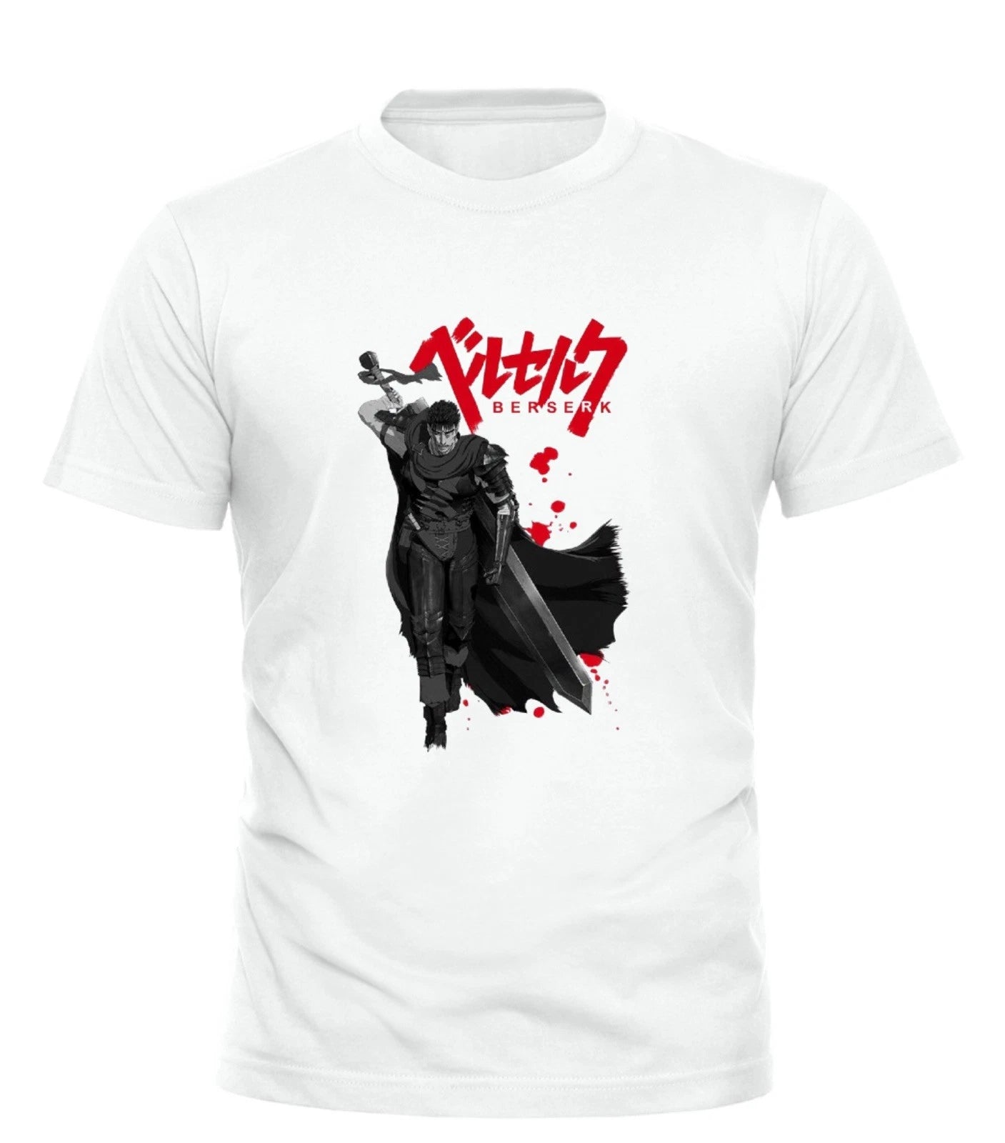 Berserk Guts Anime Manga T-Shirt Japanese Black Graphic all sizes unisex