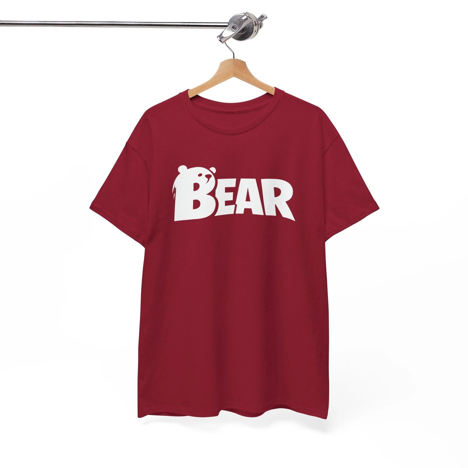 Bear Logo Tee | Cute Bear Head Typography, Black Shirt