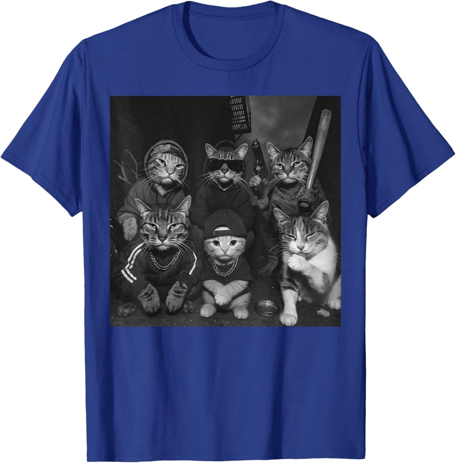 Gangster Cats Vintage Funny Kitty Gang Meme Unisex T-Shirt