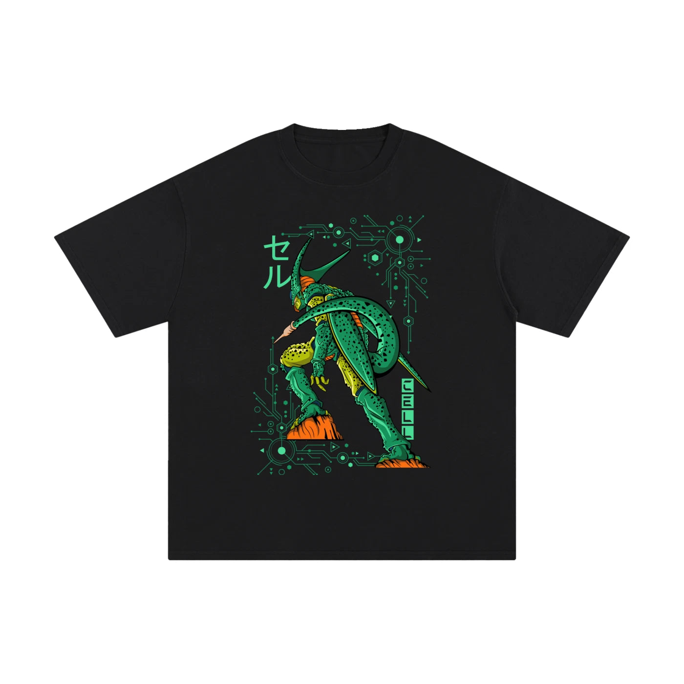 Dragon Ball Z Cell Imperfect T-Shirt Manga Anime DBZ Graphic Tee Overzised