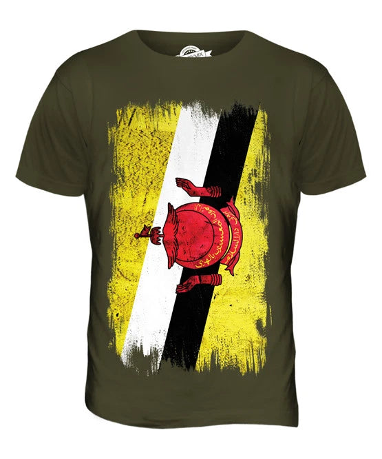 BRUNEI GRUNGE FLAG MENS T SHIRT TEE SHIRT XS S M L XL 2XL 3XL 4XL 5XL