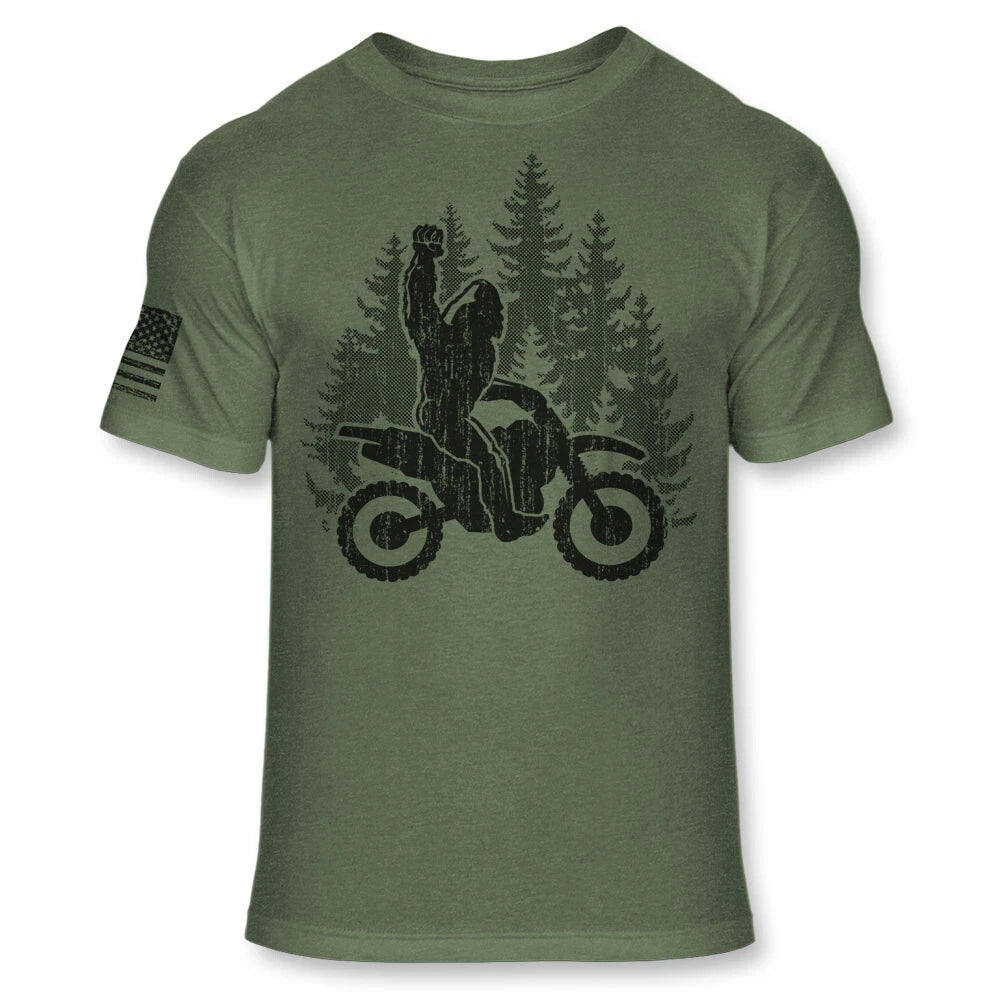Bigfoot Dirt Bike T-Shirt Funny Sasquatch Dirt biking Soft Blend Tee - A192