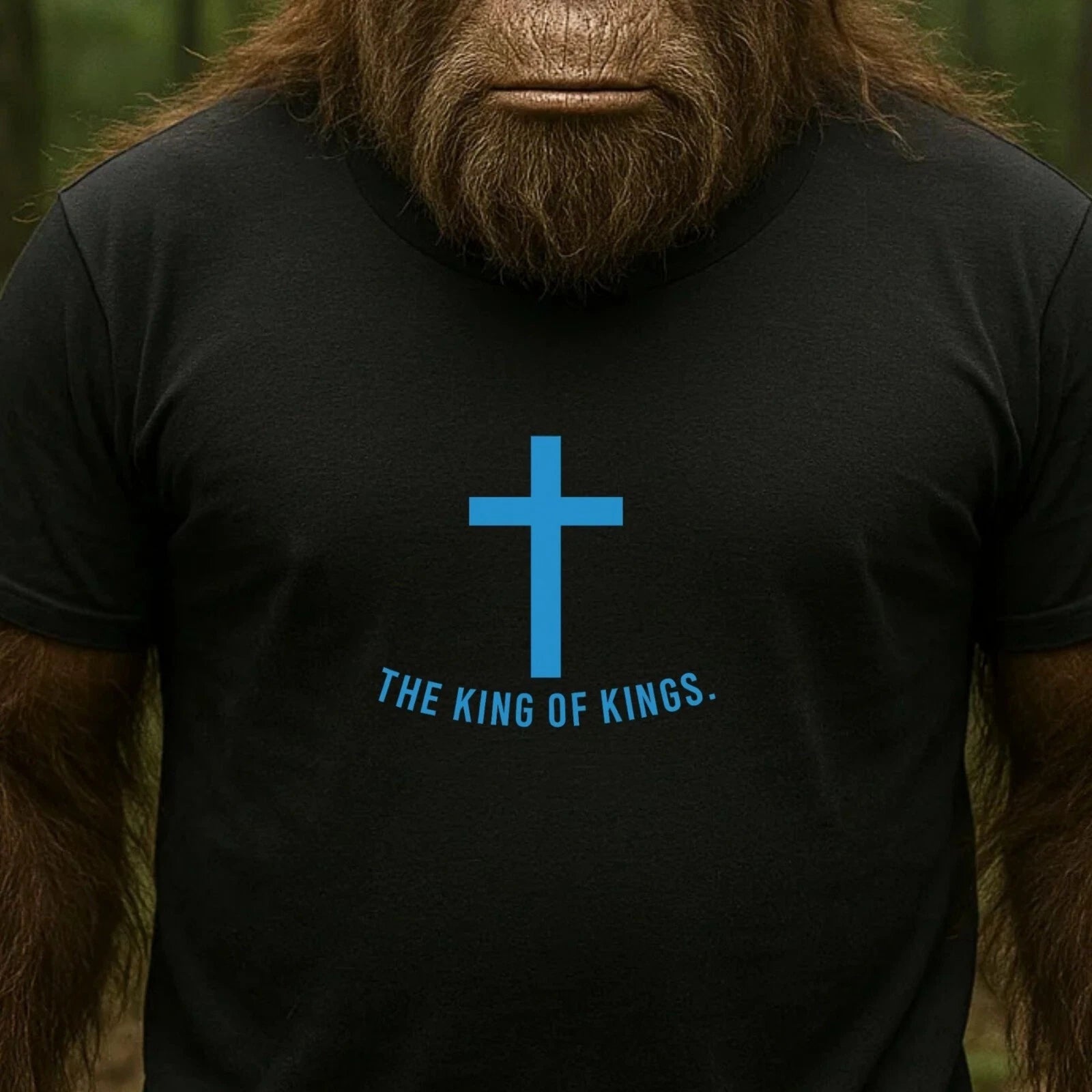 Mens Jesus Cross King Of Kings Motif Cotton T-Shirt Size S to 5XL