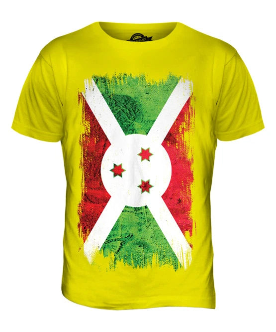 BURUNDI GRUNGE FLAG MENS T SHIRT TEE SHIRT XS S M L XL 2XL 3XL 4XL 5XL