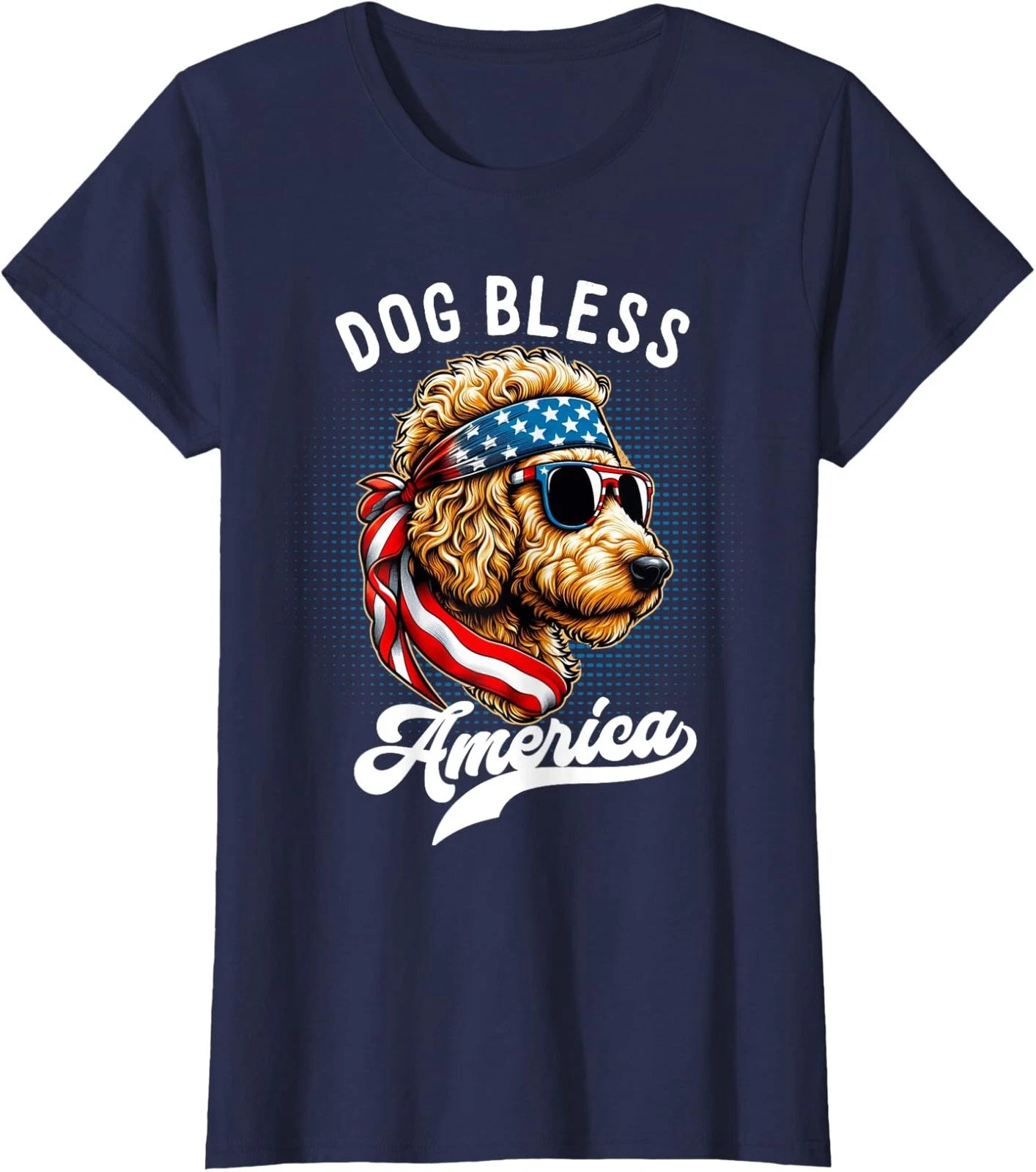 Dog Bless America 4Th Of July Funny Golden Doodle Unisex T-Shirt