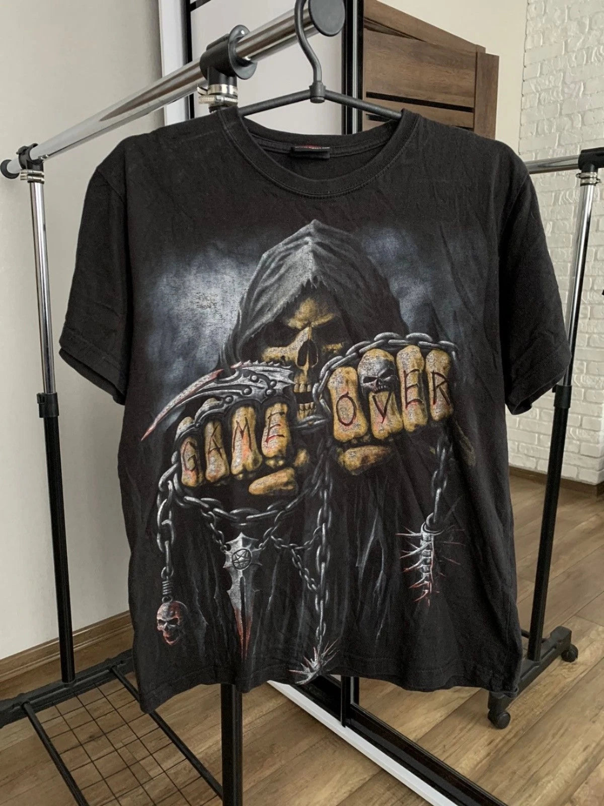 Spiral Vintage Bones Skull T-Shirt 90s Y2K Size Small Black