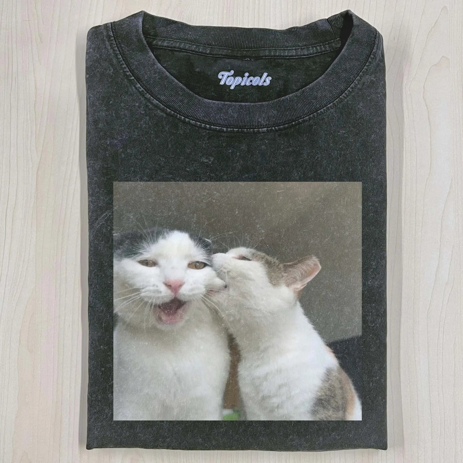 Funny Cat Meme Shirt Vintage Washed Graphic Tee Cat Lover Gift Unisex