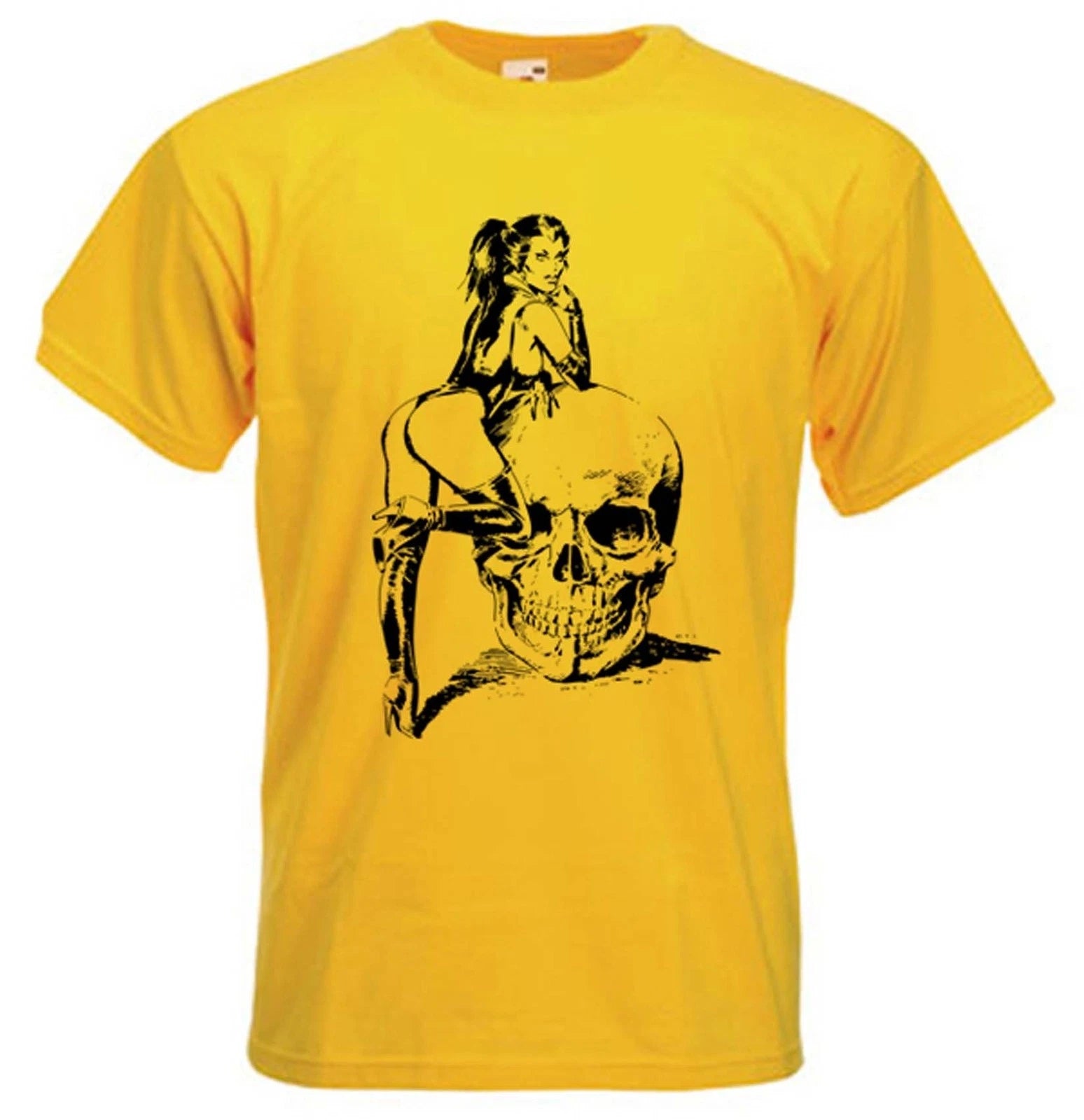 SKULL GIRL T-SHIRT - Goth Horror Biker Kinky Fetish Gothic - Choice Of Colours