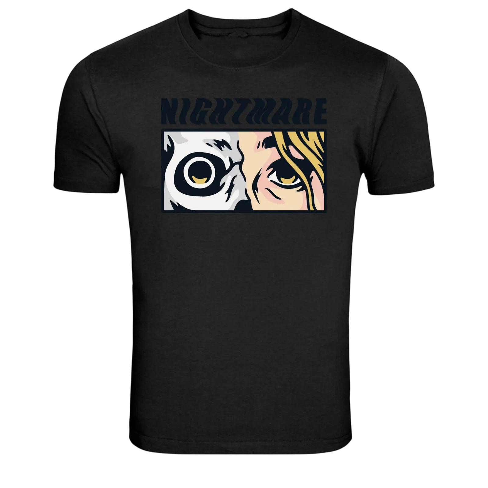 Nightmare Skull Face Horror Pop Art Graphic T-Shirt