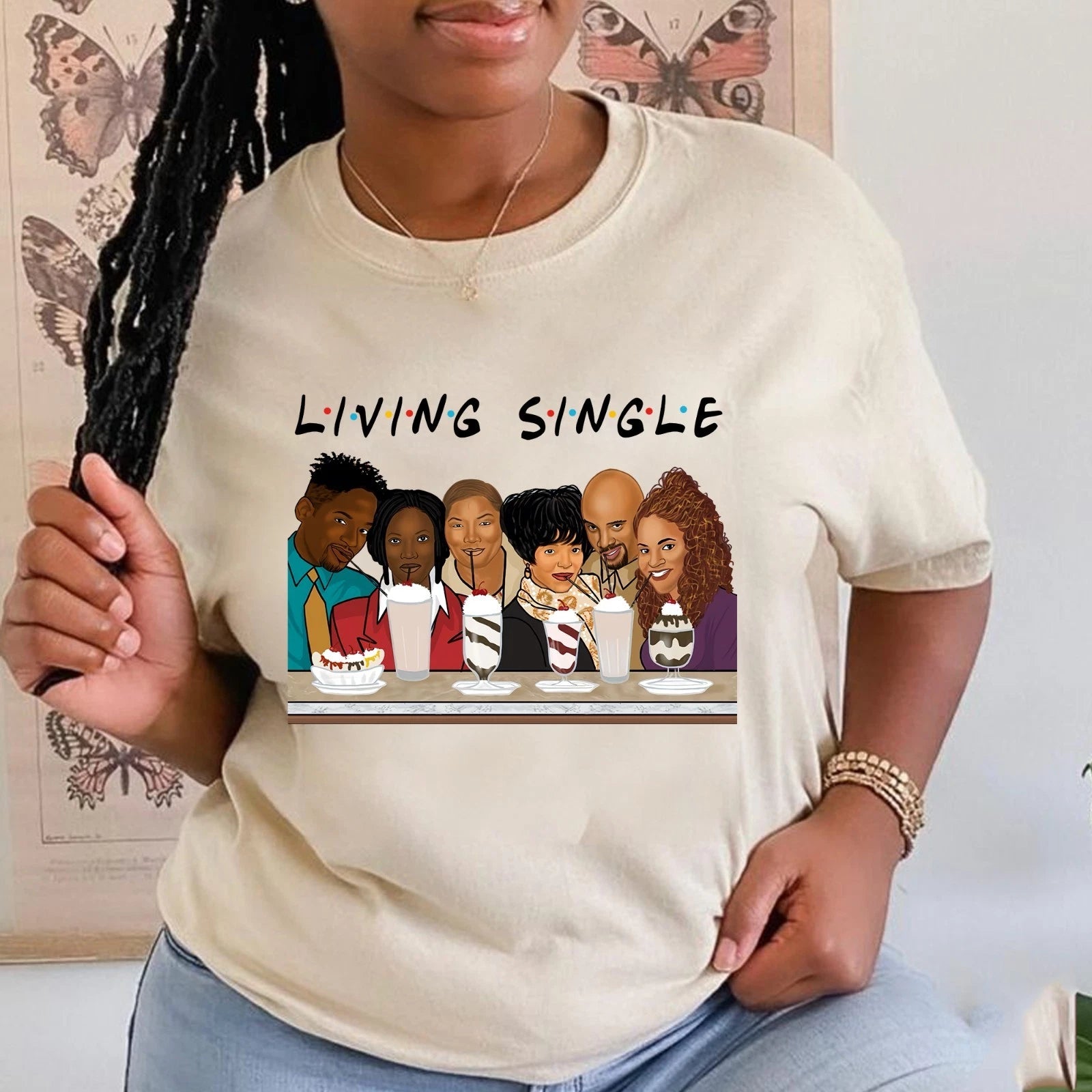 Funny Living Single Original Friends T-shirt, Retro Living Single TV Show Tee