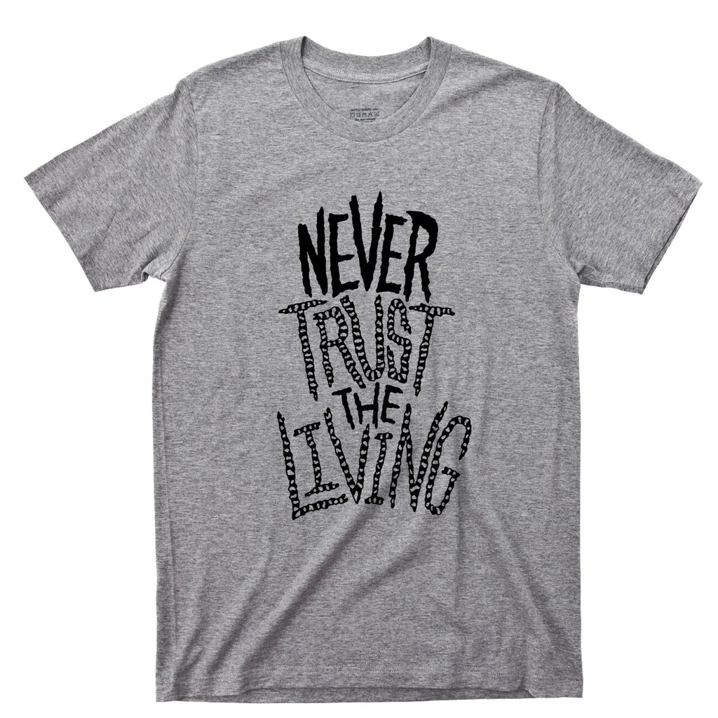 Never Trust The Living T Shirt Beetlejuice Lydia Deetz Tim Burton Movies DVD Tee