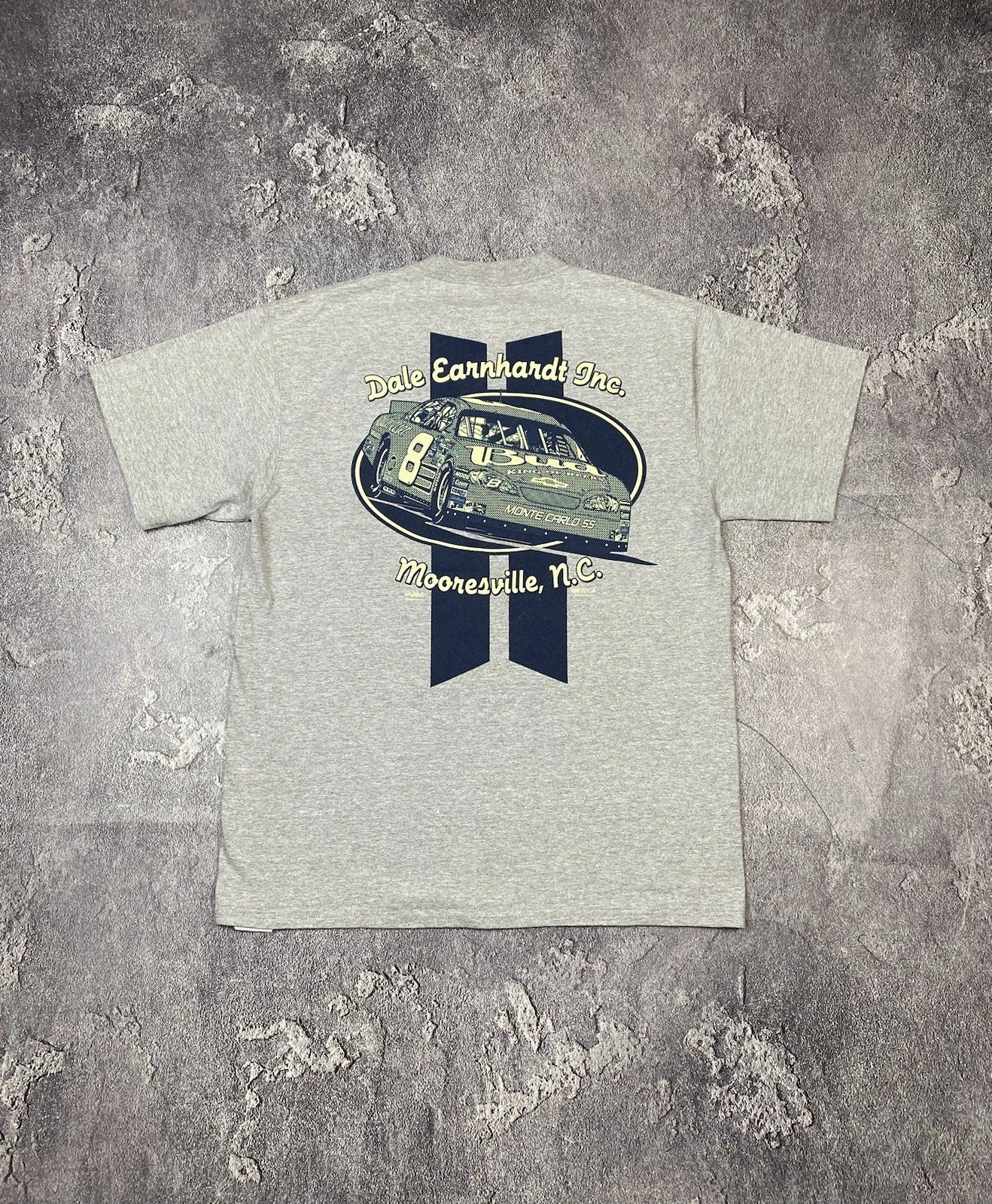 Vintage 00s NASCAR Racing Dale Earnhardt Grey T-shirt Y2K Streetwear Size XL