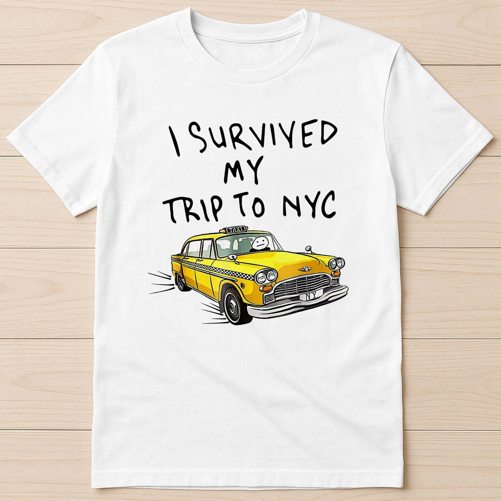 I Survived My Trip To NYC New York City Spider Tom Yellow Taxi Movie T Shirt 212