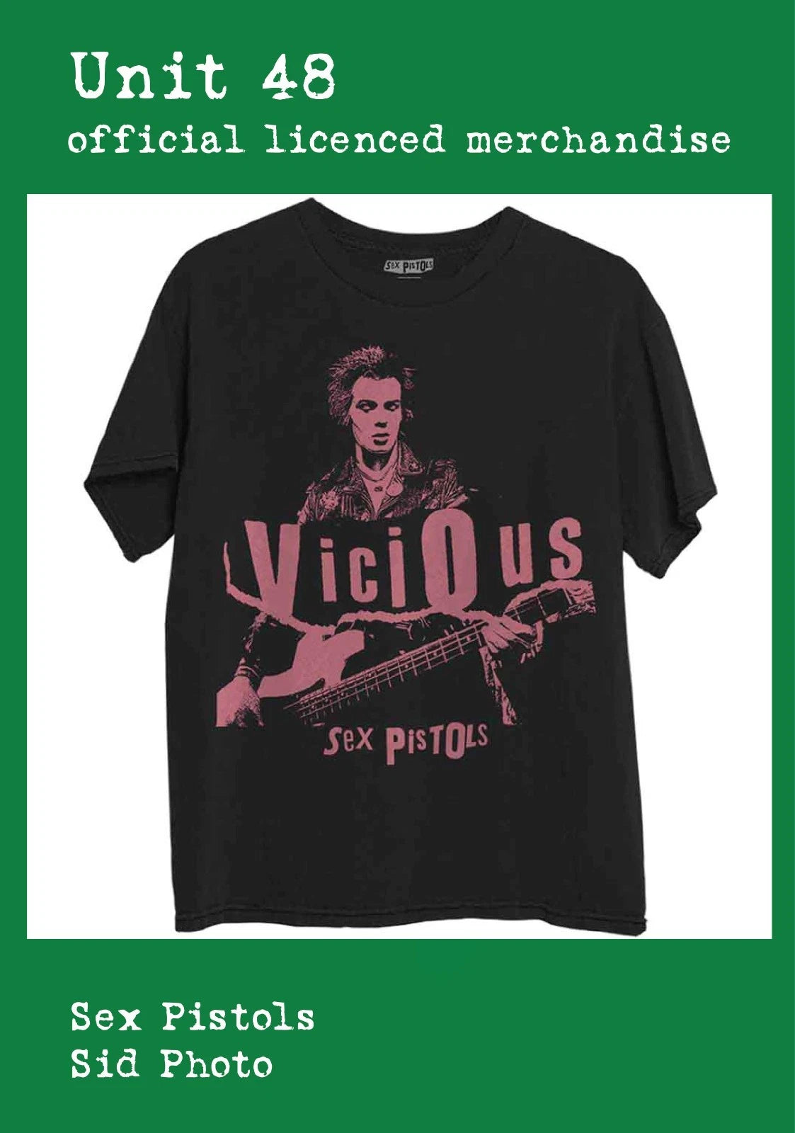 Sex Pistols - Sid Photo - Black T-Shirt Official Licenced Merchandise