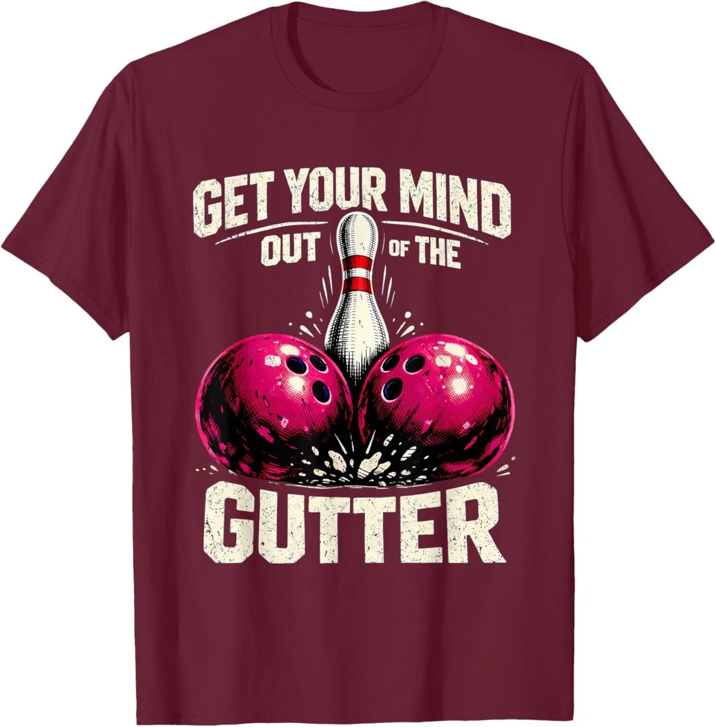 Dad Joke Bowler Bowling Get Your Mind Out of Gutter T-Shirt