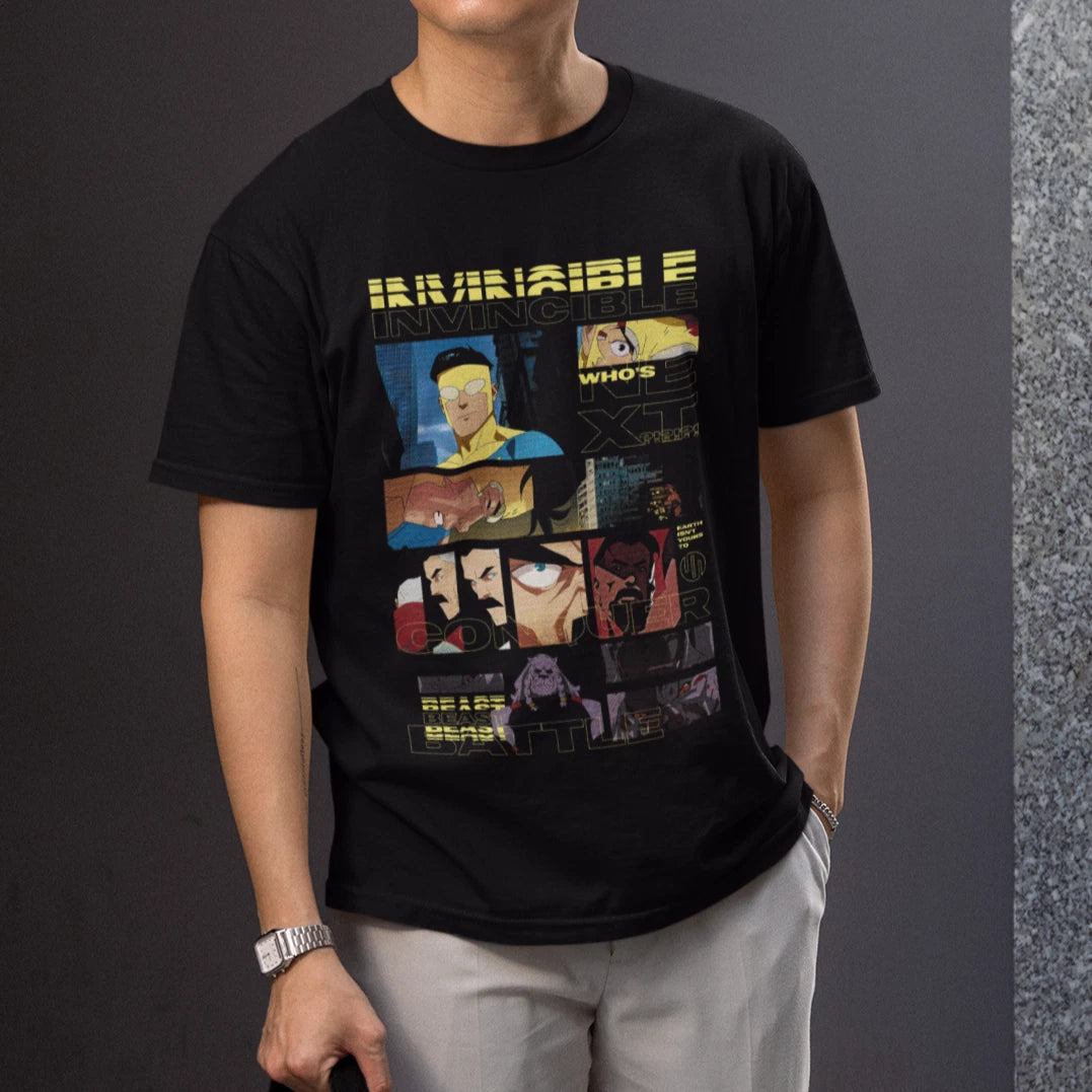 Invincible Graphic T-Shirt | Superhero Comic Anime Style Tee | Unisex Fan Shirt