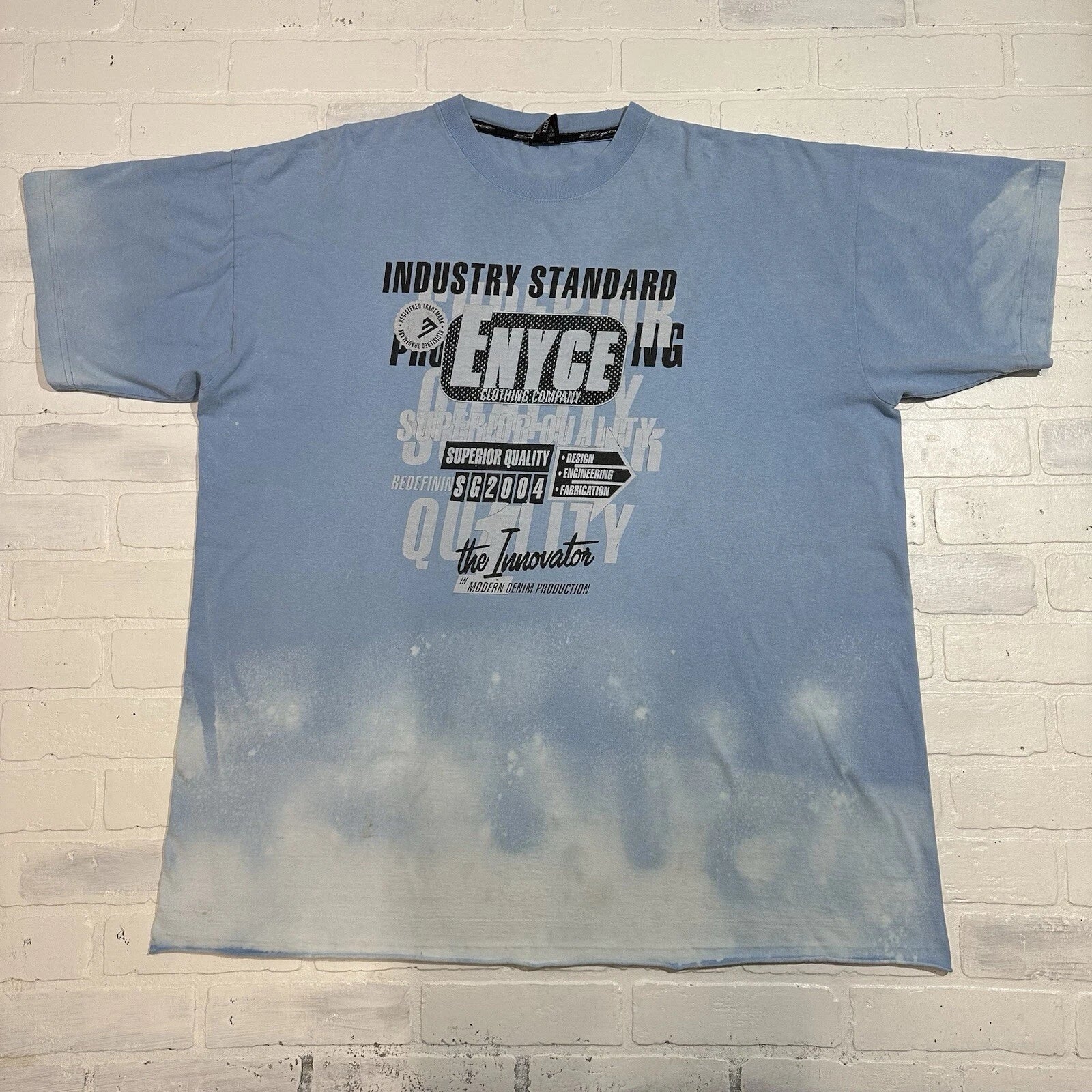 Vintage Enyce T Shirt Y2K Logo 3XL Hip Hop 90s Sun Faded Bleached