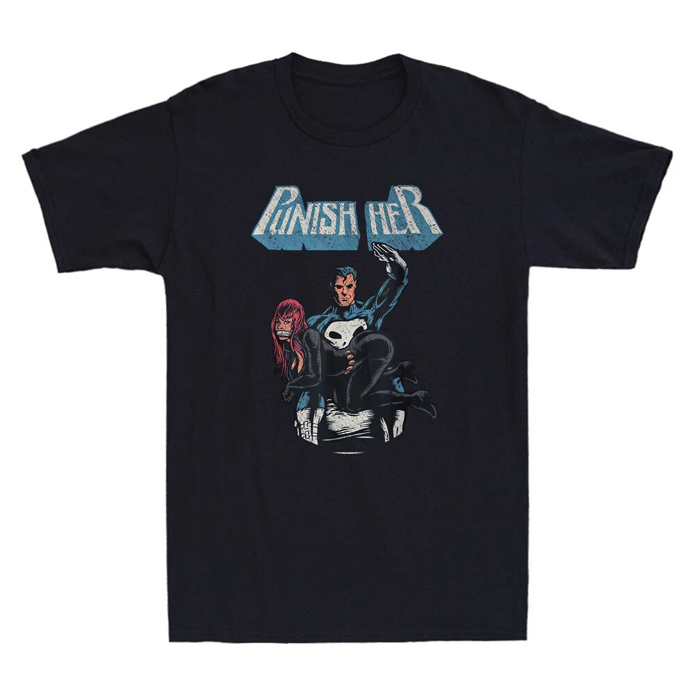 Punish Her Comic Book  Funny Hero Spank Parody Meme Vintage Men's T-Shirt