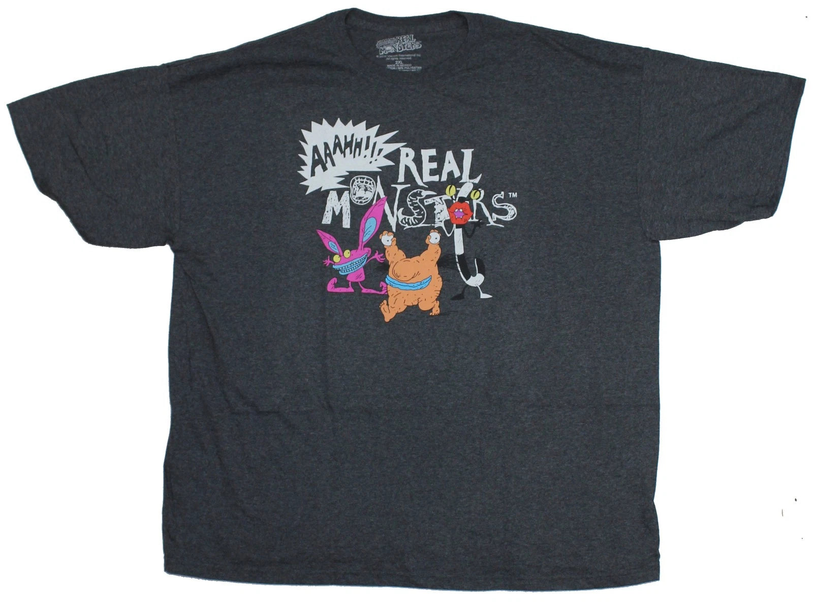 Aaahh!! Real Monsters Adult New T-Shirt - Real Monsters Characters Under Logo