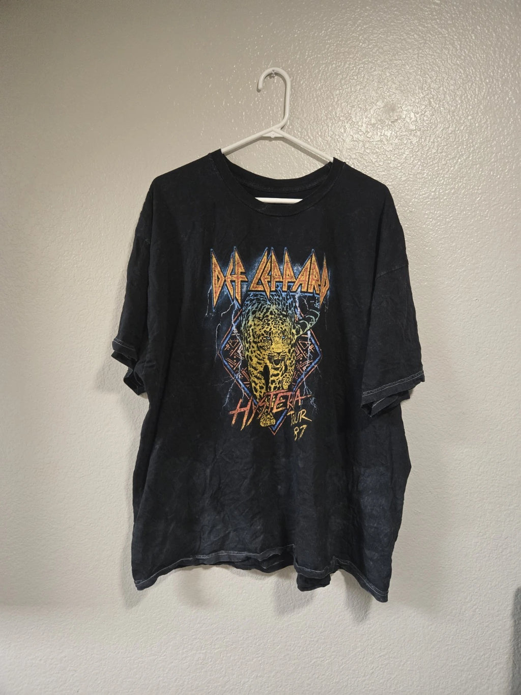 DEF LEPPARD "HYSTERIA TOUR 87" MENS BLACK XL TSHIRT, METAL, 80S METAL, HEAVY...