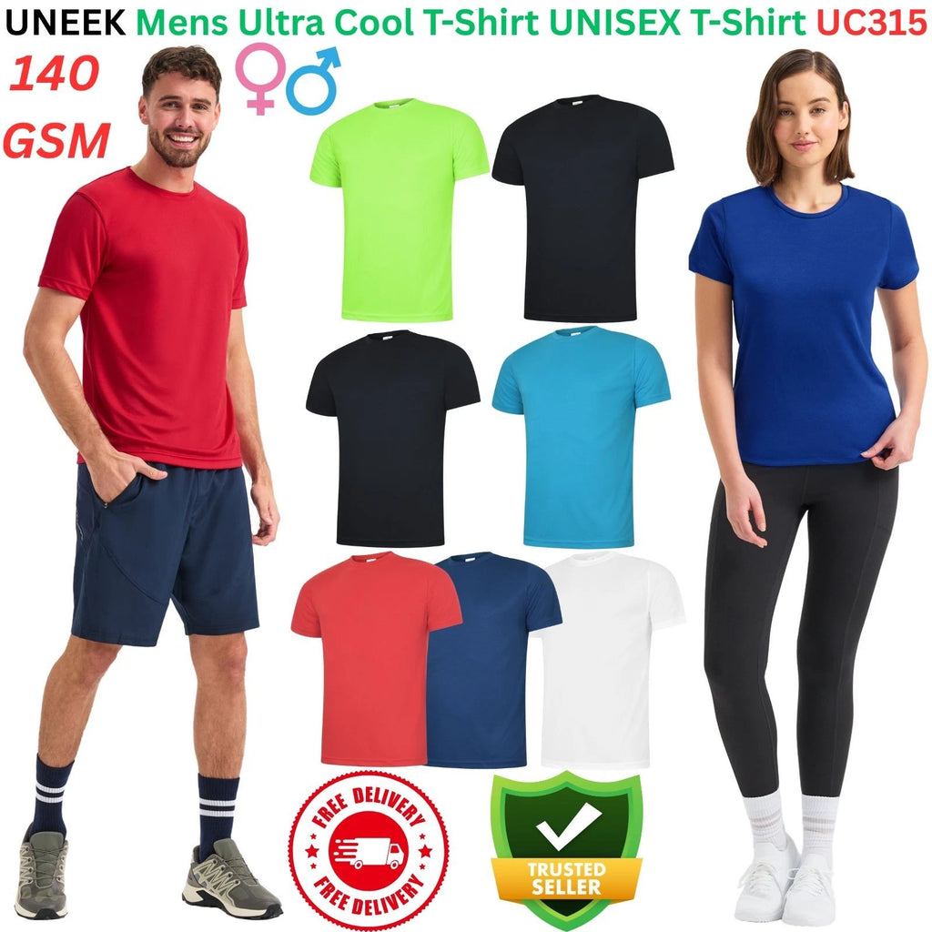 UNEEK UC315 Ultra Cool T-Shirt | Mens Breathable Sports Gym Running Wicking Tee
