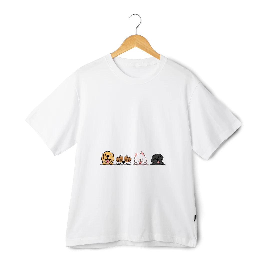 Golden Retriever Beagle Samoyed T-Shirt - Unisex Funny Dog Cartoon Graphic Tee