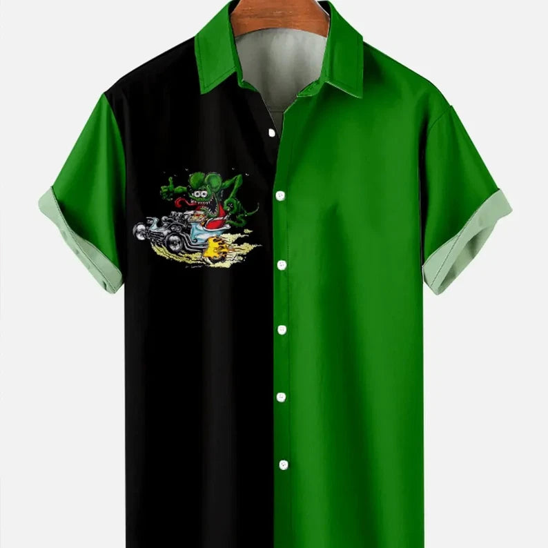 BASIC SHIRT Rat Fink Hot Rod SUMMER HAWAIIAN shirt All sizes DADA134