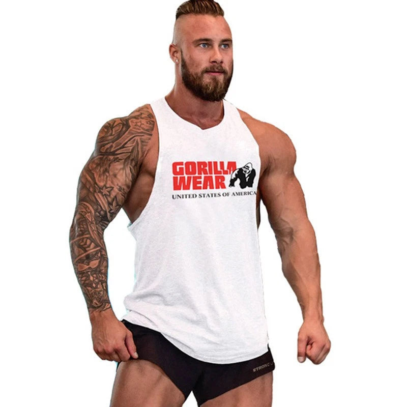 Men Tank Top Gym Workout Shirt Sleeveless Muscle Fitness Bodybuilding Tank Shirt