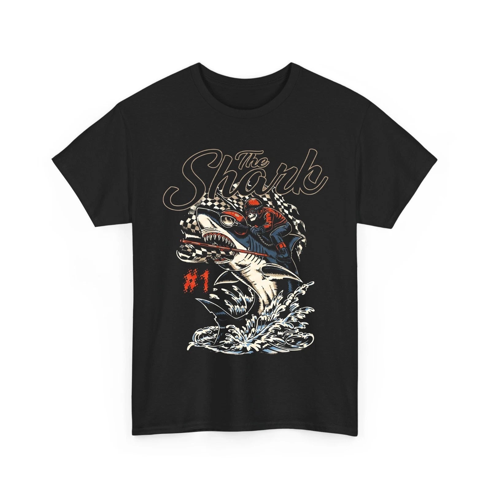 Cool Shark Biker Vintage Style T-Shirt