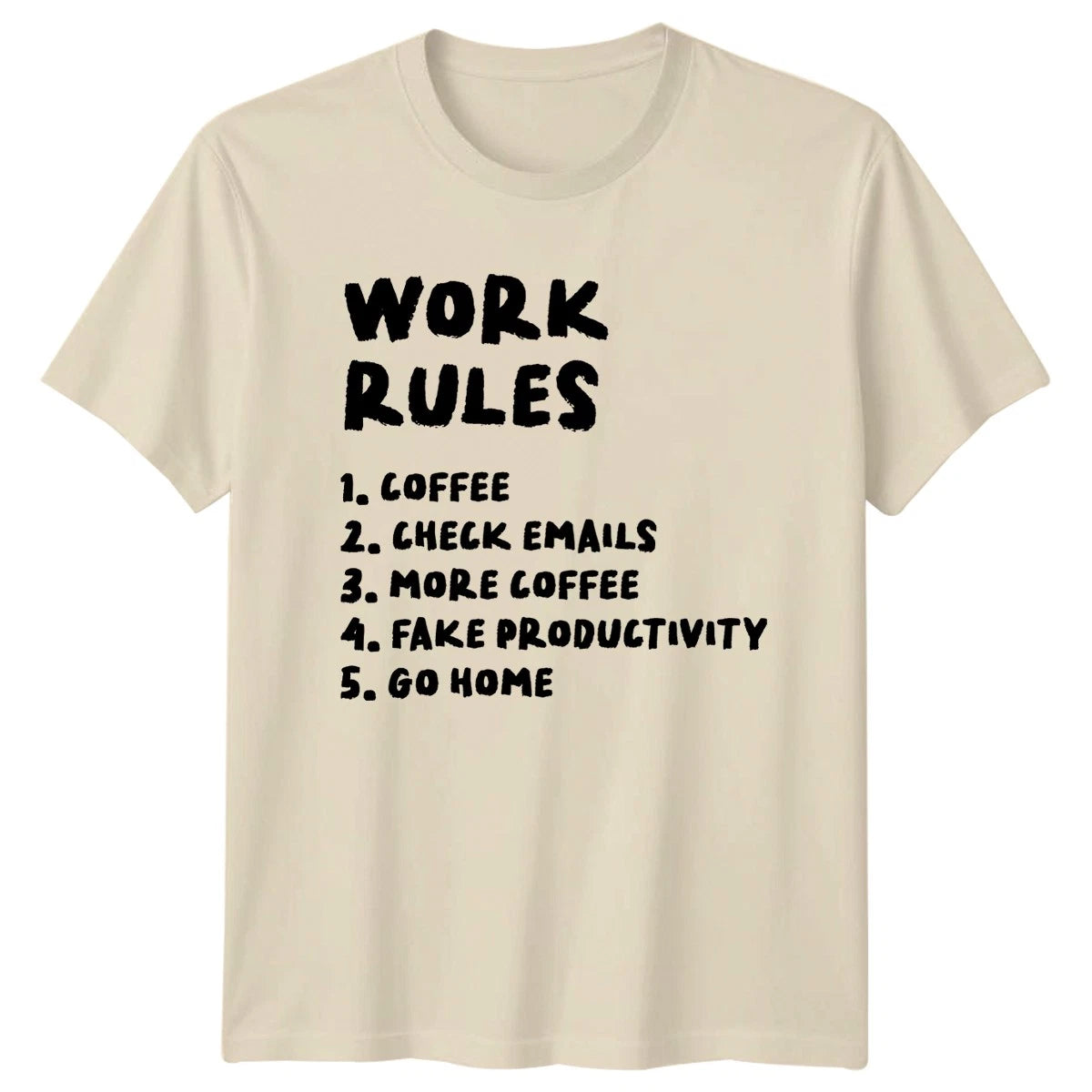 Work Rules Coffee Check Emails T-Shirt Coffee Humor Office Gift For Him And Her