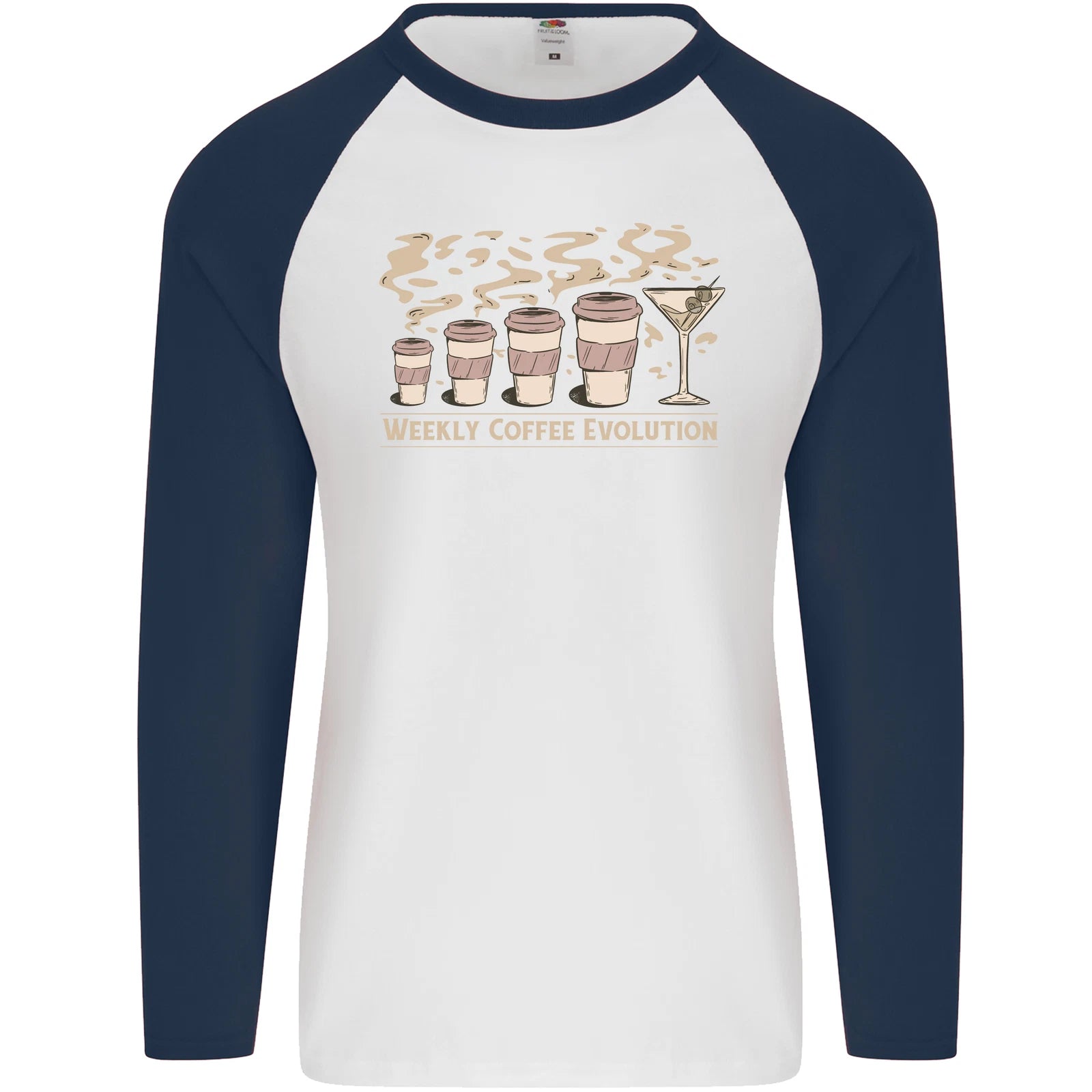Weekly Coffee To Alcohol Evolution Wine Mens L/S Baseball T-Shirt