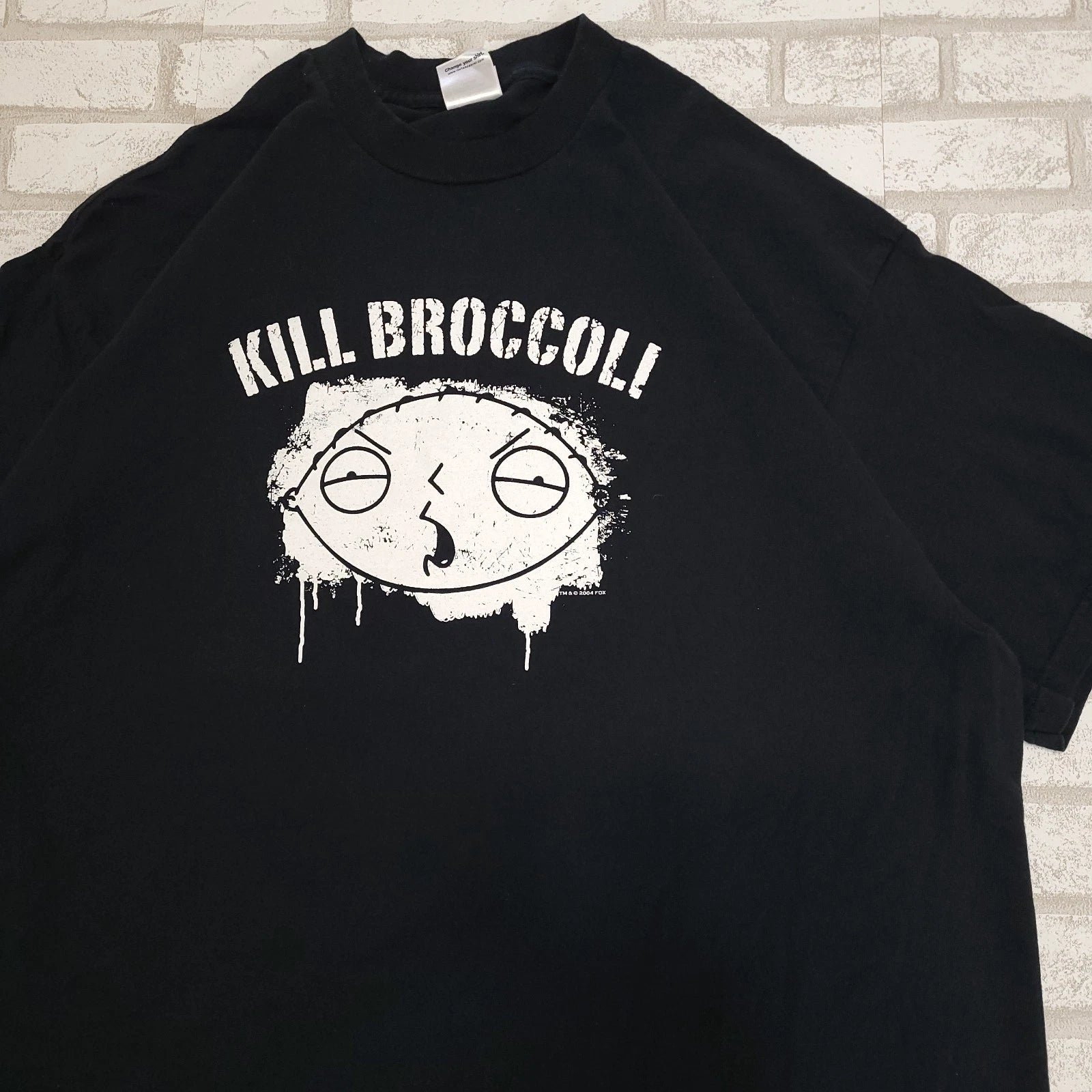 Vintage Y2K Family Guy Stewie Kill Broccoli TV Show Funny Quote T-Shirt Mens XXL