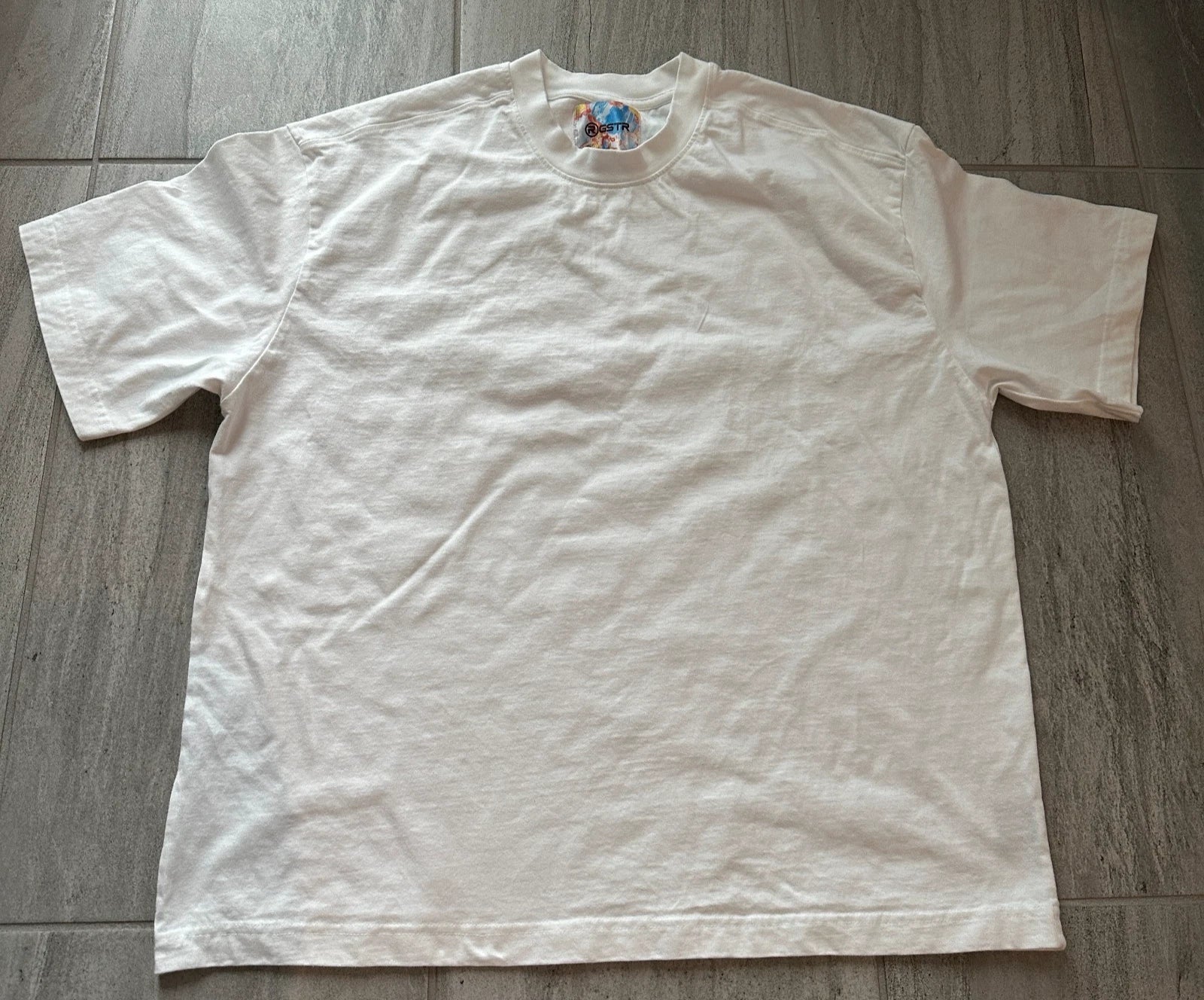 R GSTR White T Shirt XL Relaxed Boxy Fit 100% Cotton Streetwear Tee