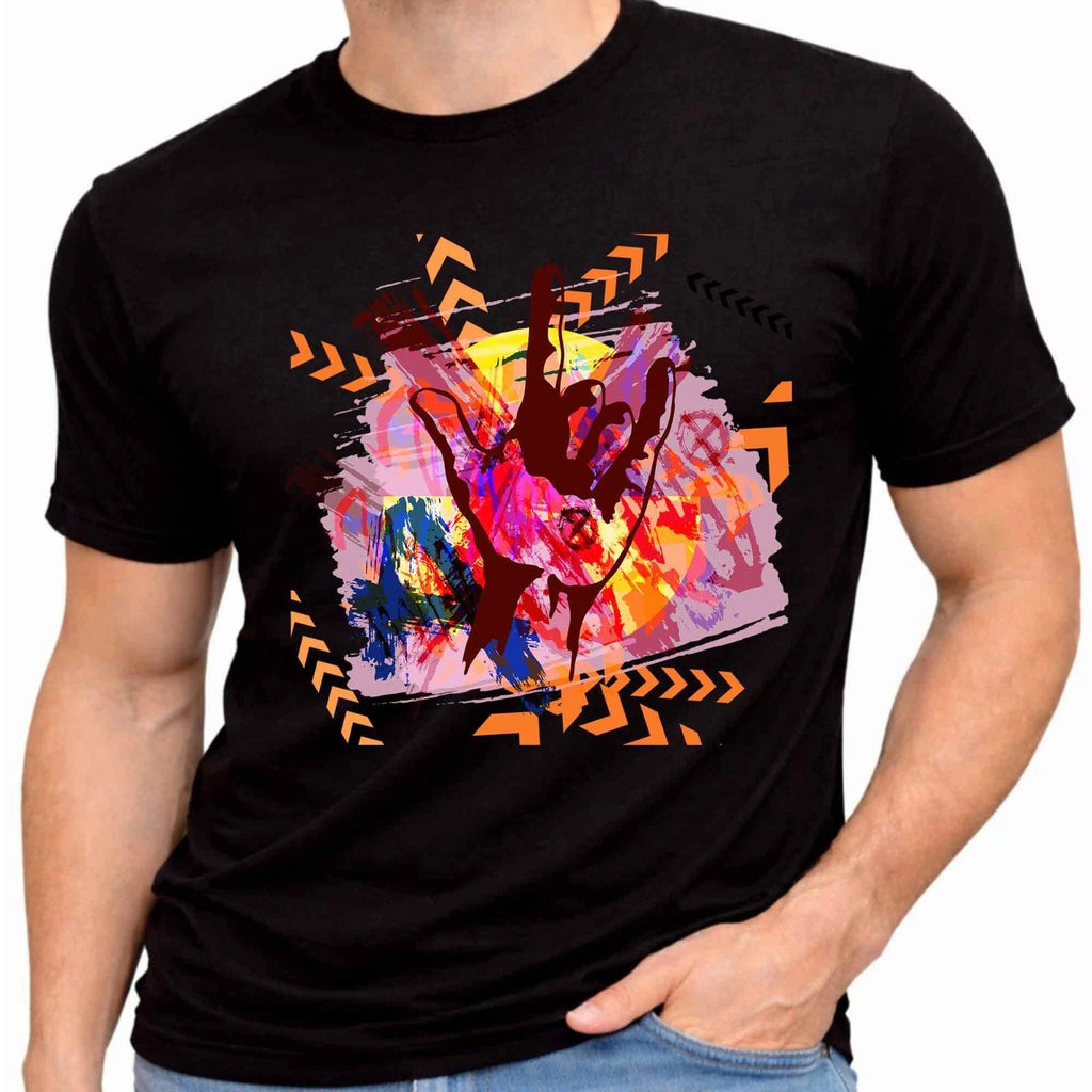 Abstract Hand Graphic T-Shirt Street Art Urban Streetwear Tee Modern Pop Art New